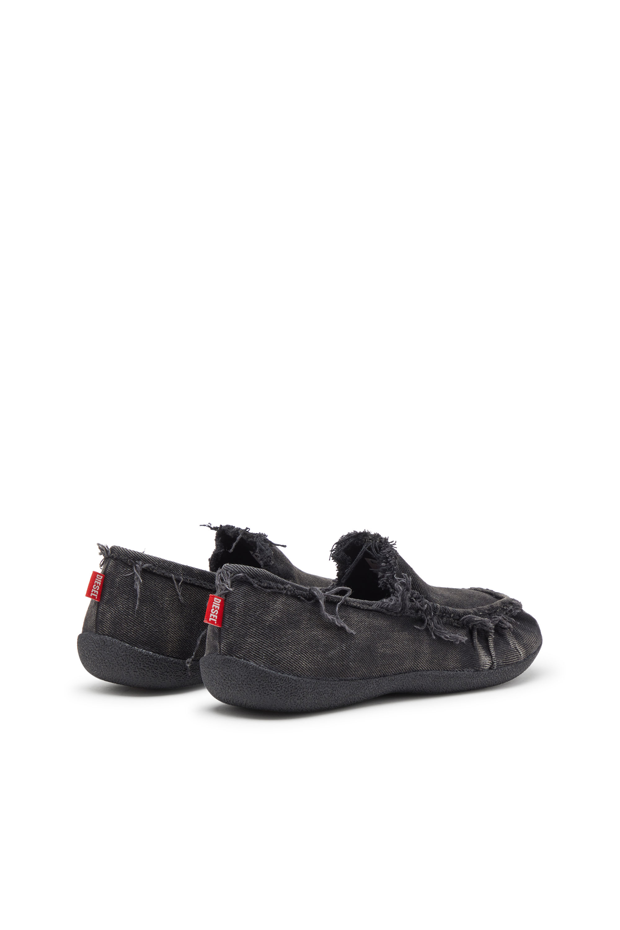 D-SHOCK MOC, Black Diesel - D-SHOCK MOC, Man's D-Shock-Distressed denim loafers in Black - 3