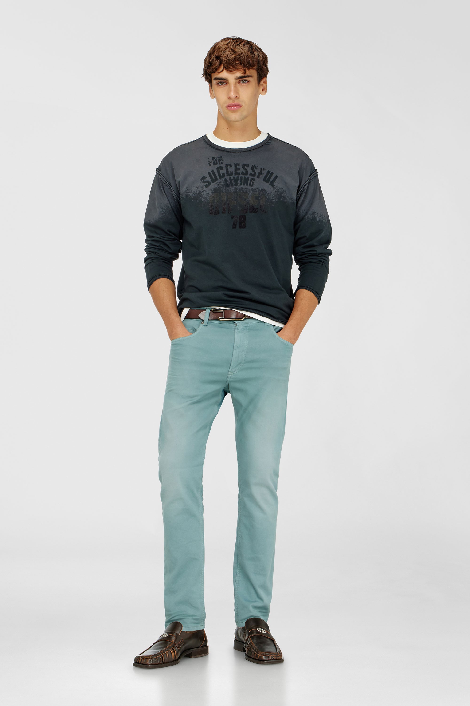 Diesel - Man's Regular 2032 D-Krooley-BW Joggjeans&reg; 0670M, Azure - 1