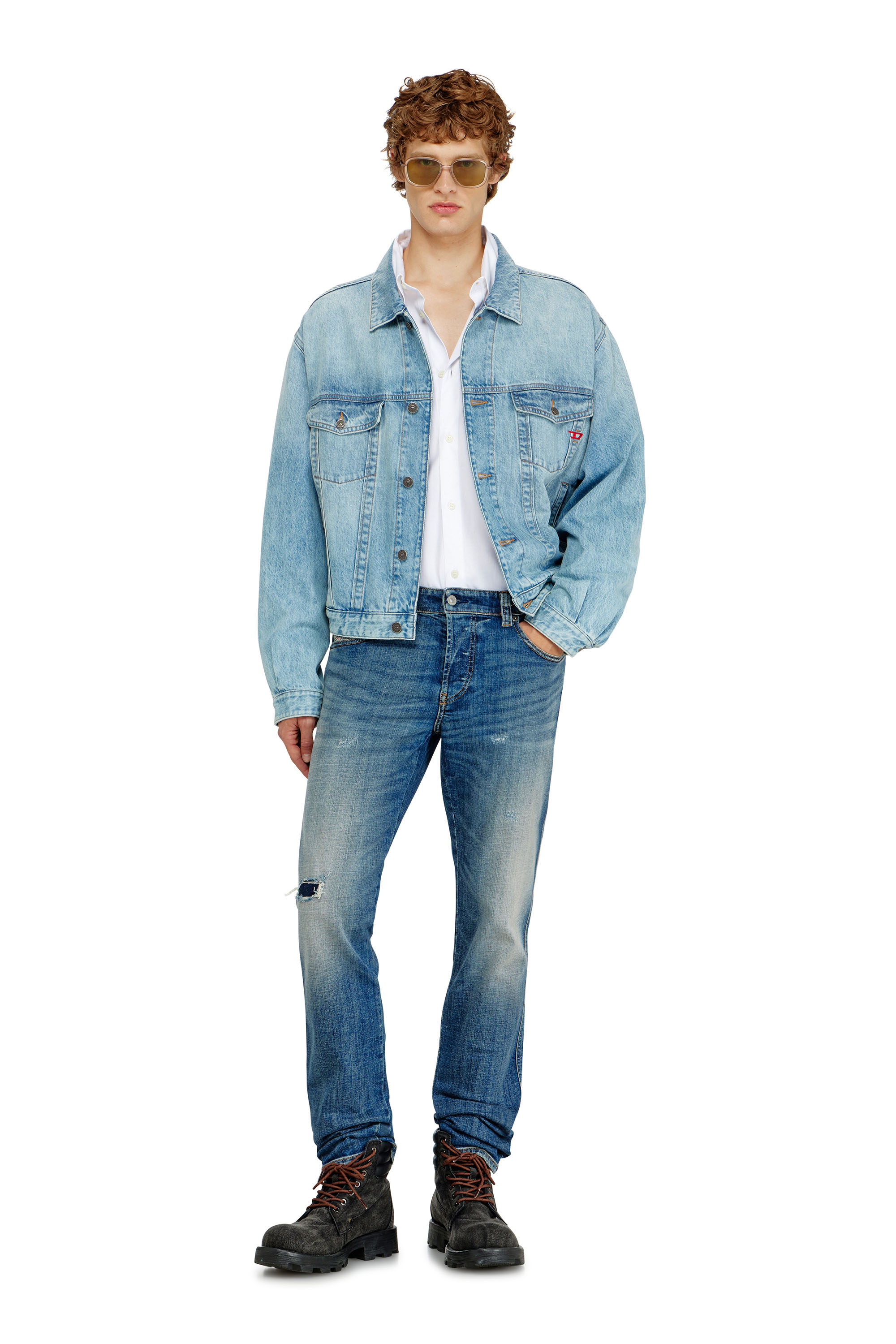 Diesel - D-RANGER, Unisex's Trucker jacket in denim in Light Blue - 4