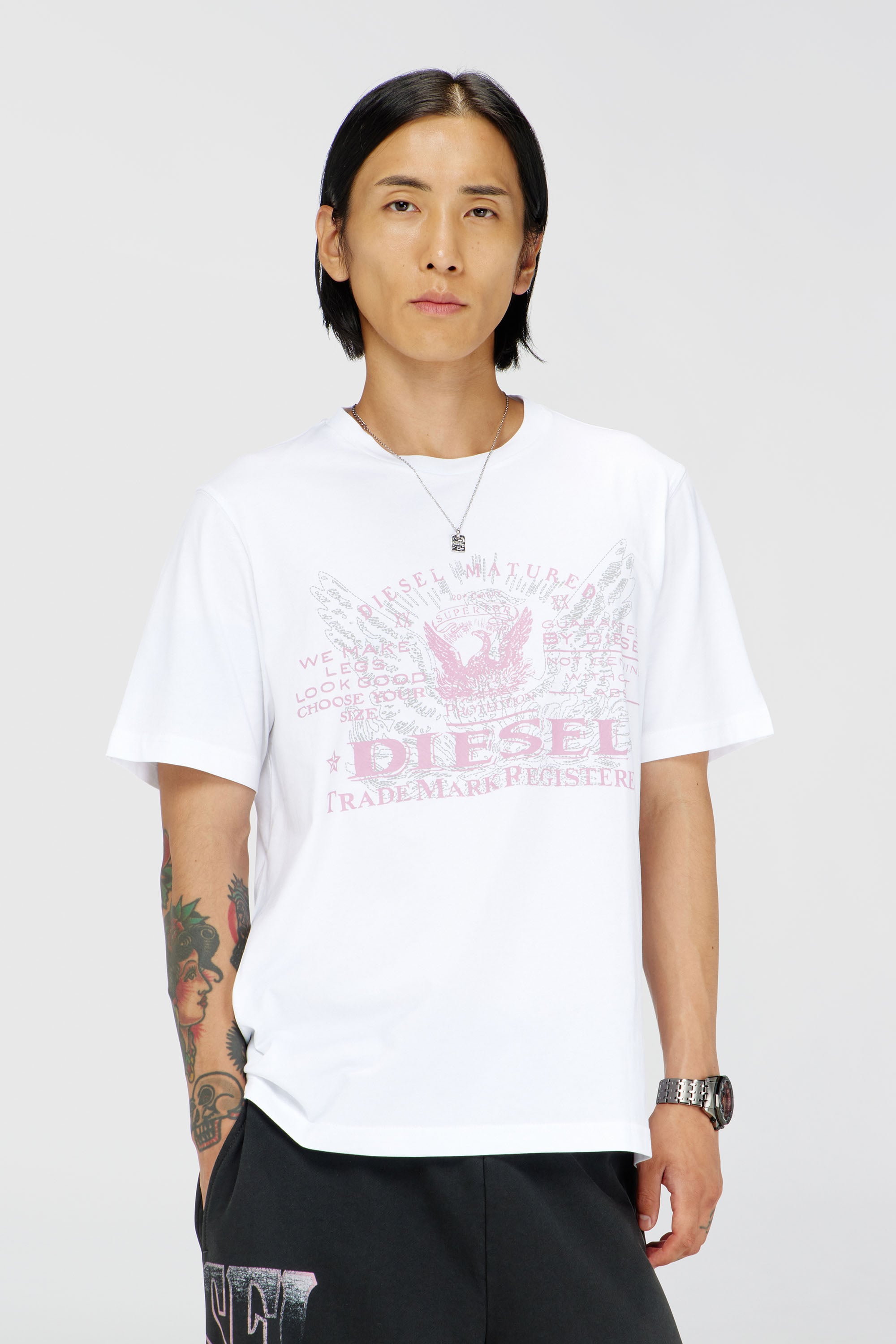 Diesel - T-JUST-FENIX-T92, Man's Cotton T-shirt with graphic print in White - 1