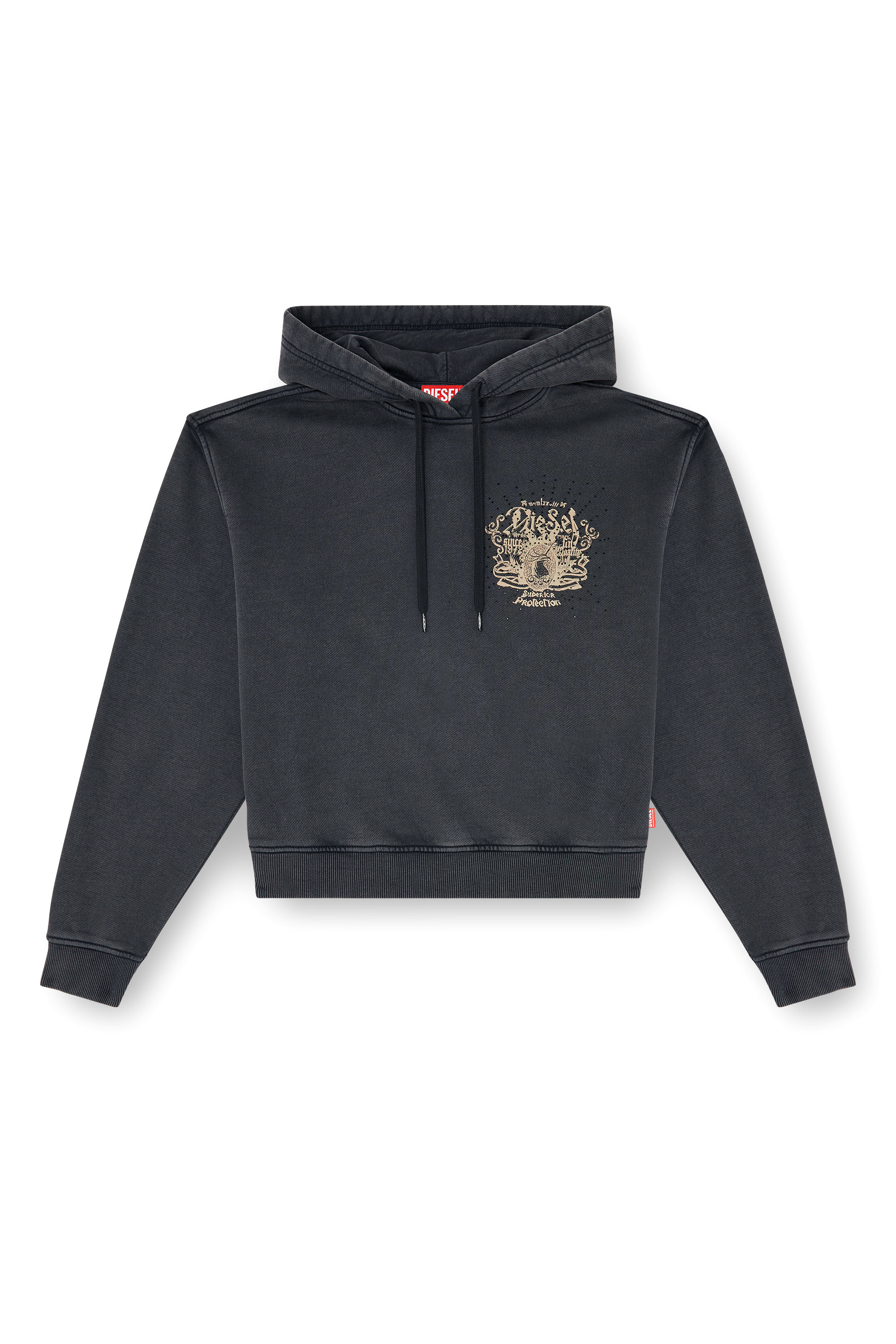 Diesel - F-PHOENY, Woman's Hoodie with prints and rhinestone studs in null - 3