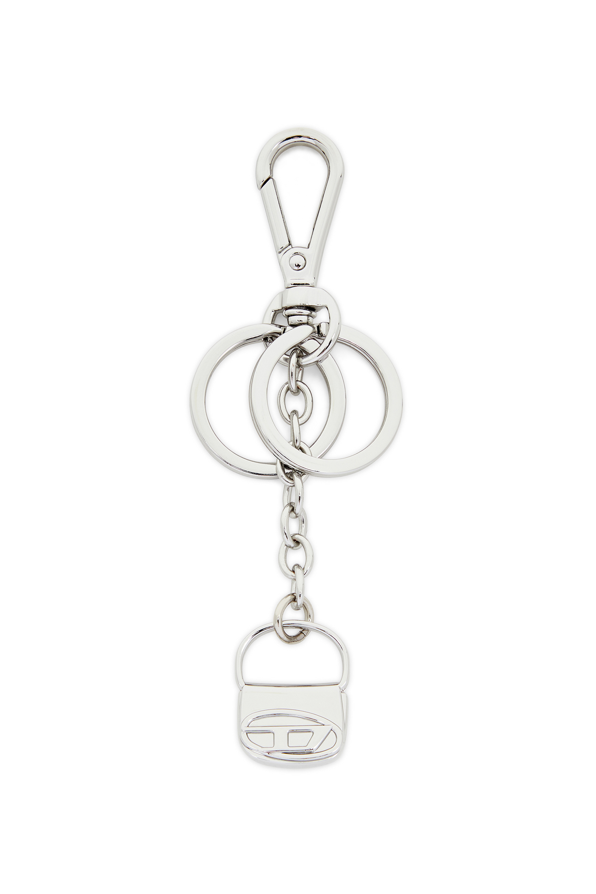 Diesel - 1DR-KEYRING CHARM, Woman's Metal keyring with 1DR bag charm in Silver - 1