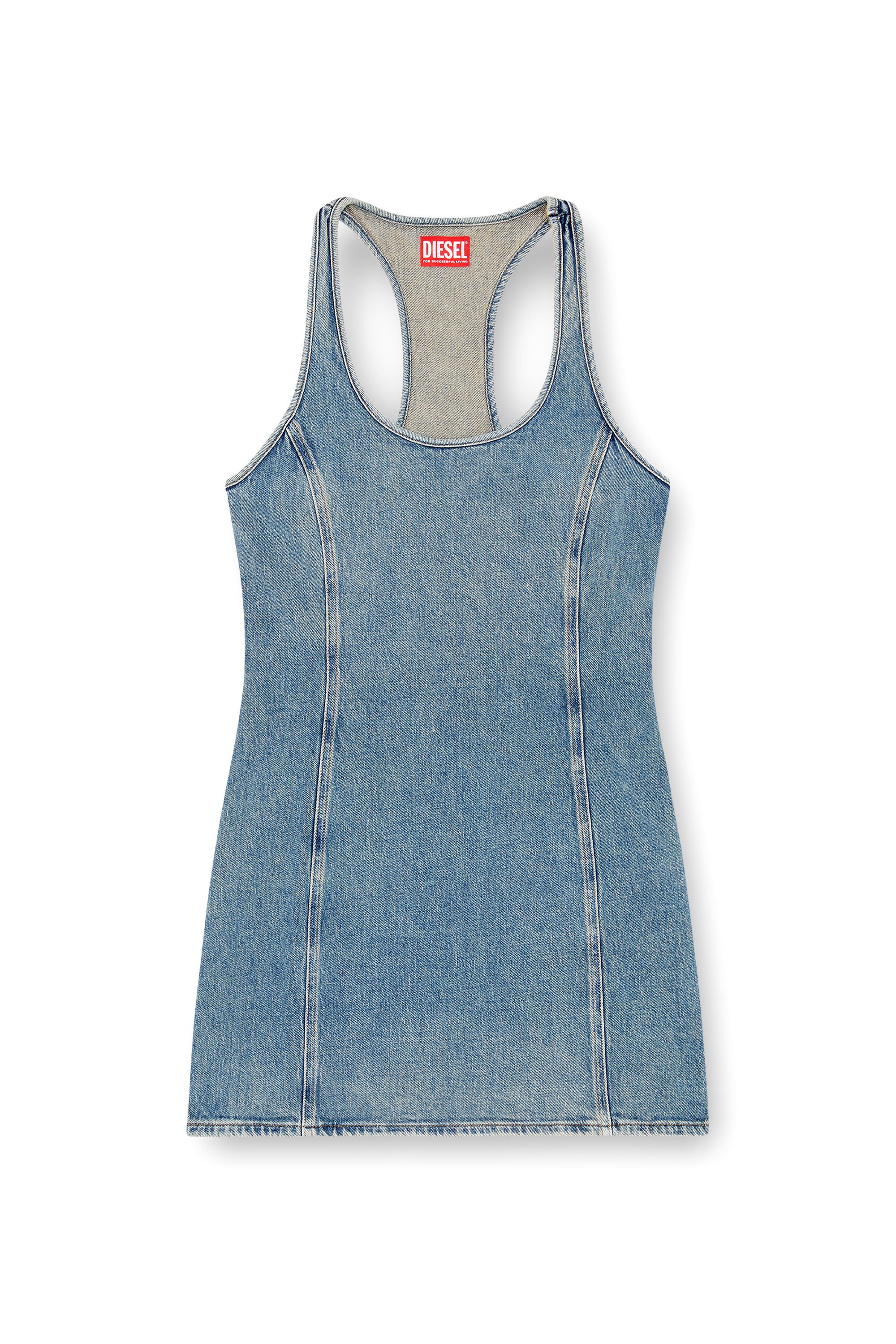 Diesel - DE-ARLYN-D, Woman's Denim tank dress in Light Blue - 1