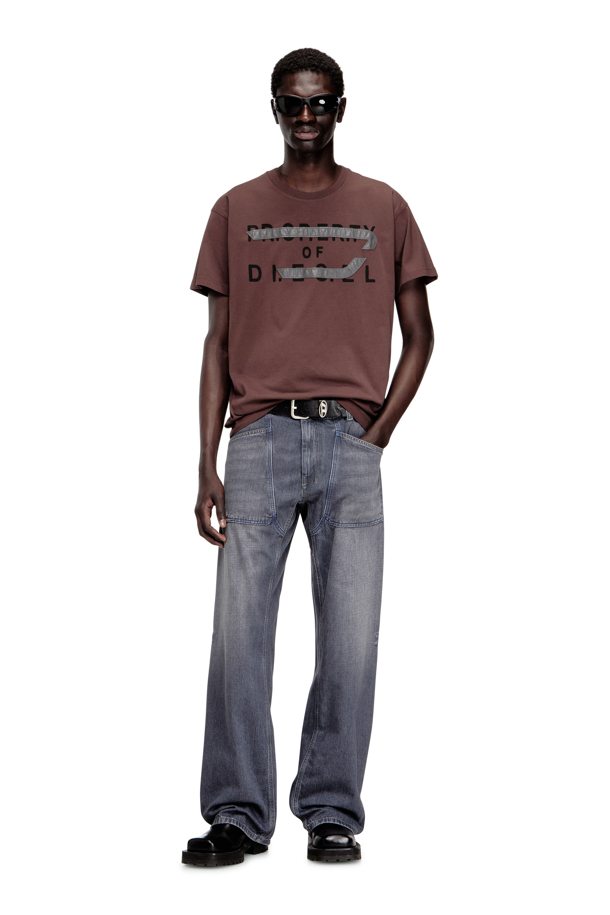 Diesel - T-NORM-V11, Man's Regular T-shirt with D appliqu&eacute; in null - 1