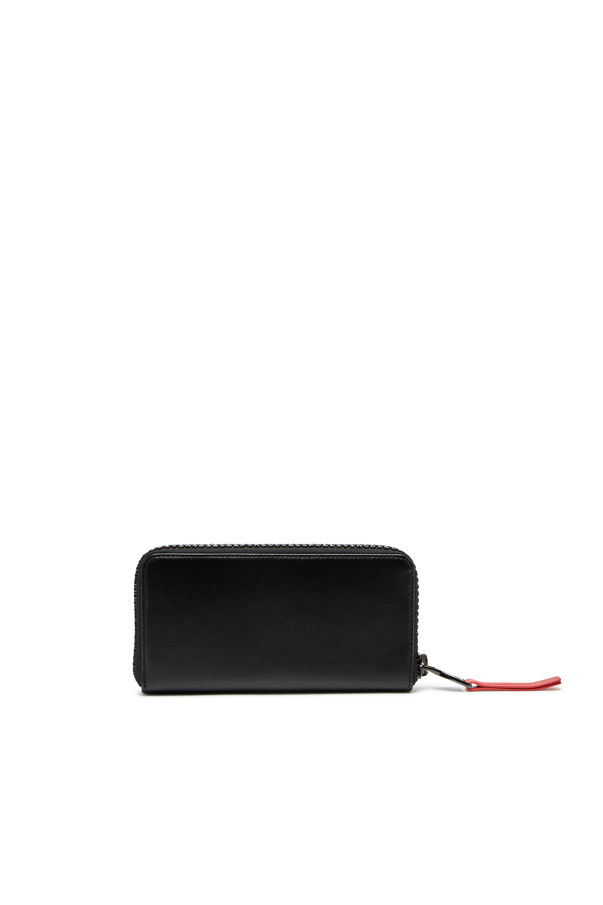 Diesel - ZIP-D CONTINETAL L, Man Long leather wallet with logo zip in Black - Image 2