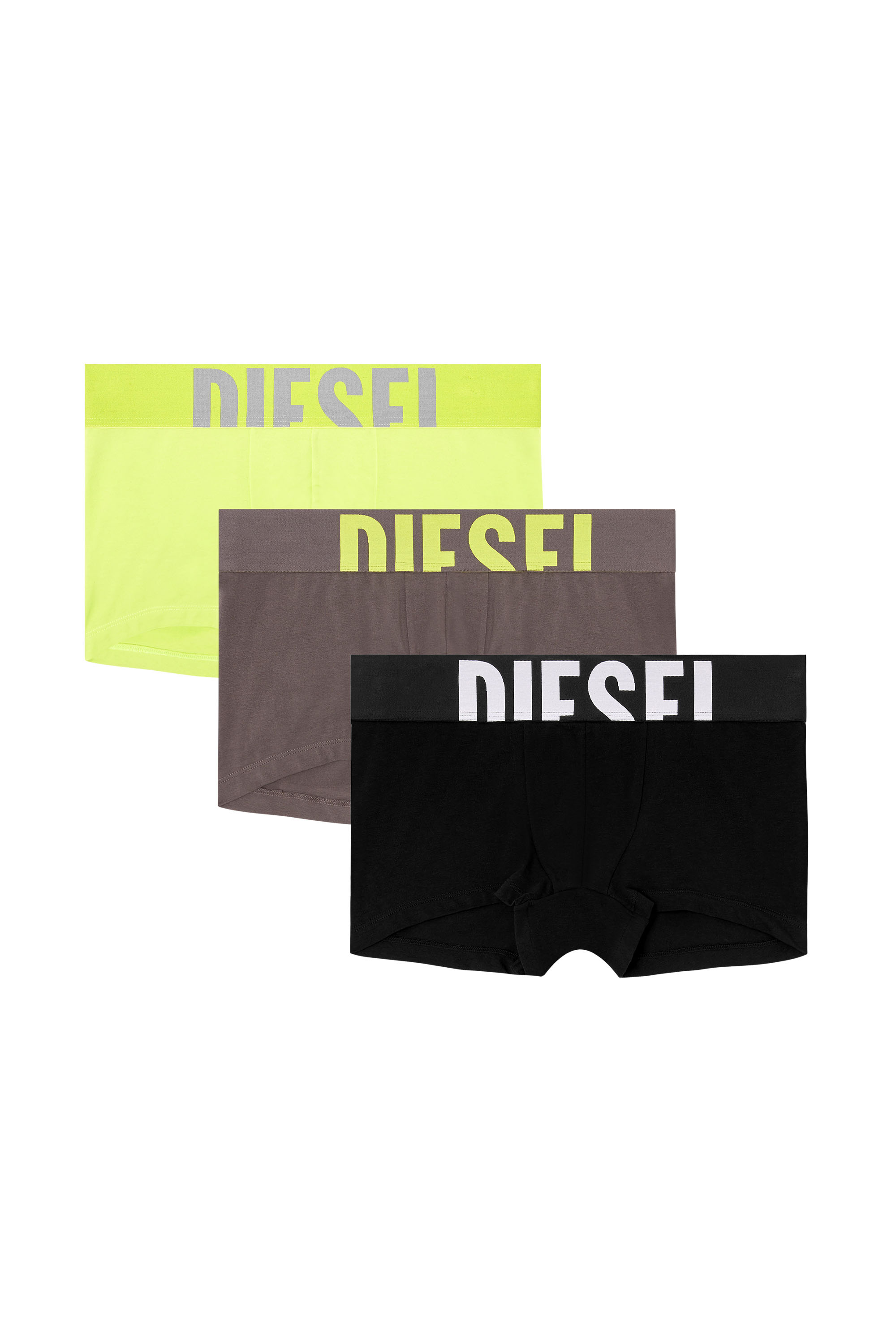 Diesel - UMBX-DAMIENTHREEPACK-5.5EL, Man's Three-pack boxer briefs in stretch cotton in Black/Green - 2