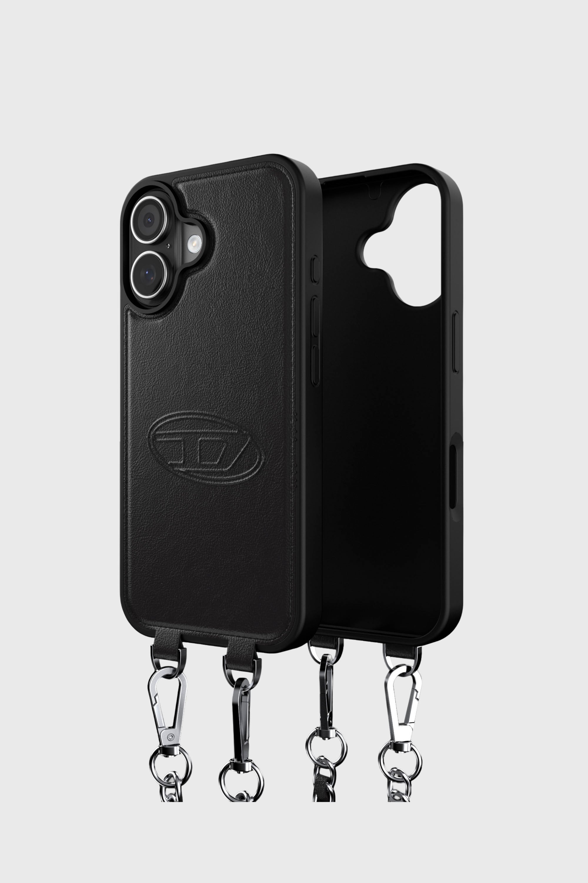 Diesel - 60661 MOULDED CASE, Unisex's Oval D case with wrist strap and MagSafe for iPhone 17 in Black - 1