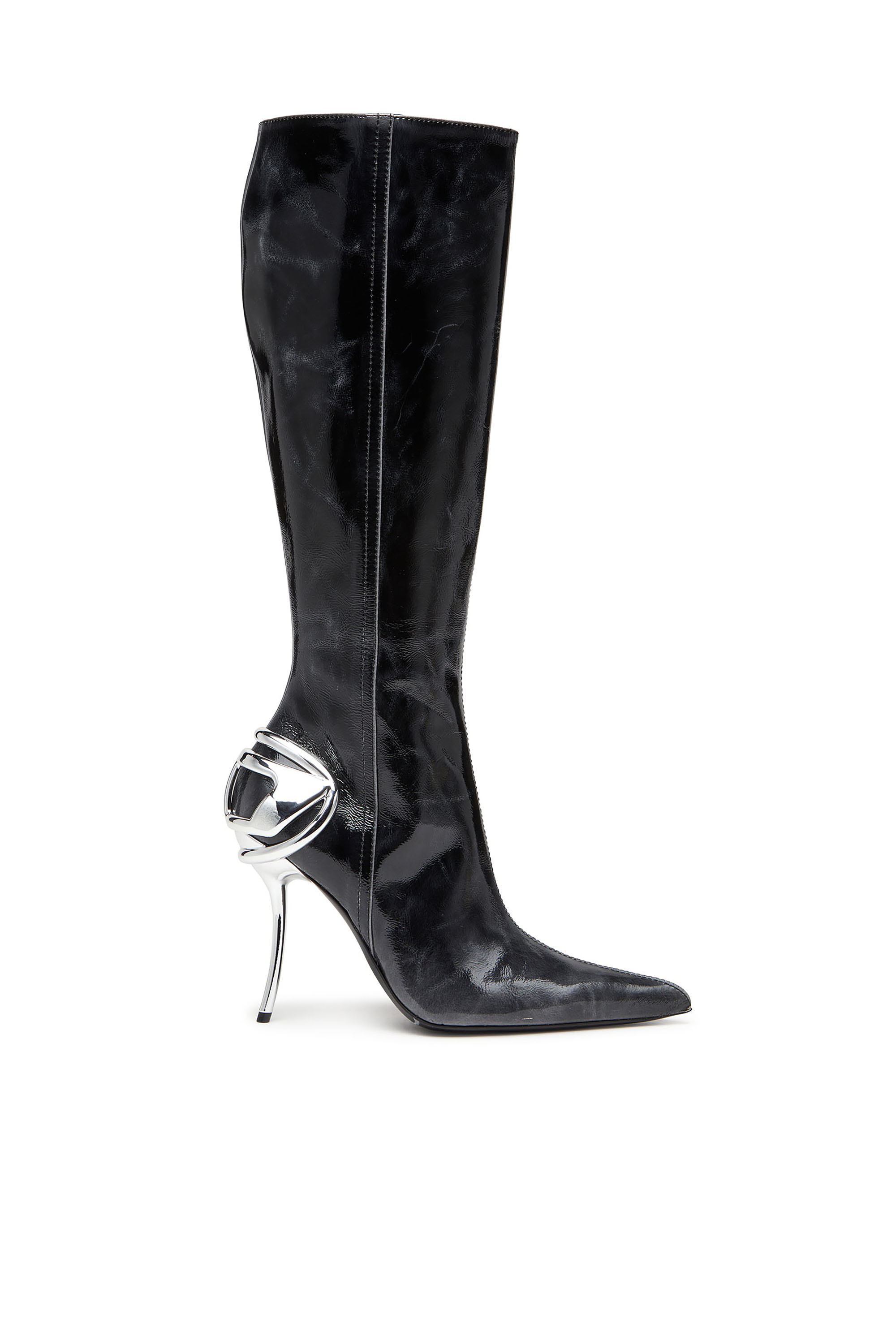 Diesel - D-TEN&HALF HB, Woman's D-Ten&Half - Knee-high leather boots in Black - 1