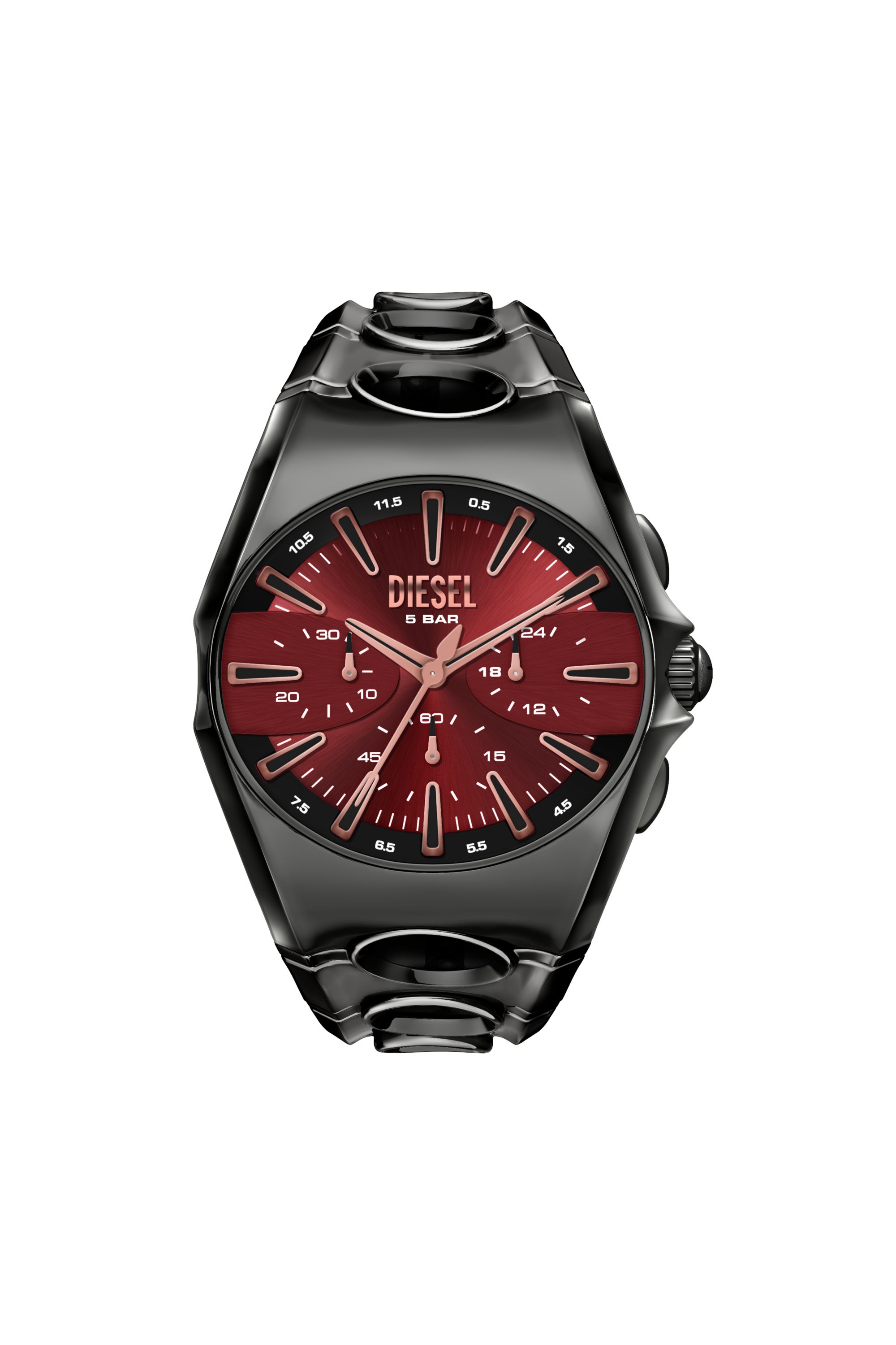 Diesel - DZ4726 WATCH, Man's D-Curve gunmetal stainless steel watch in Black - 1