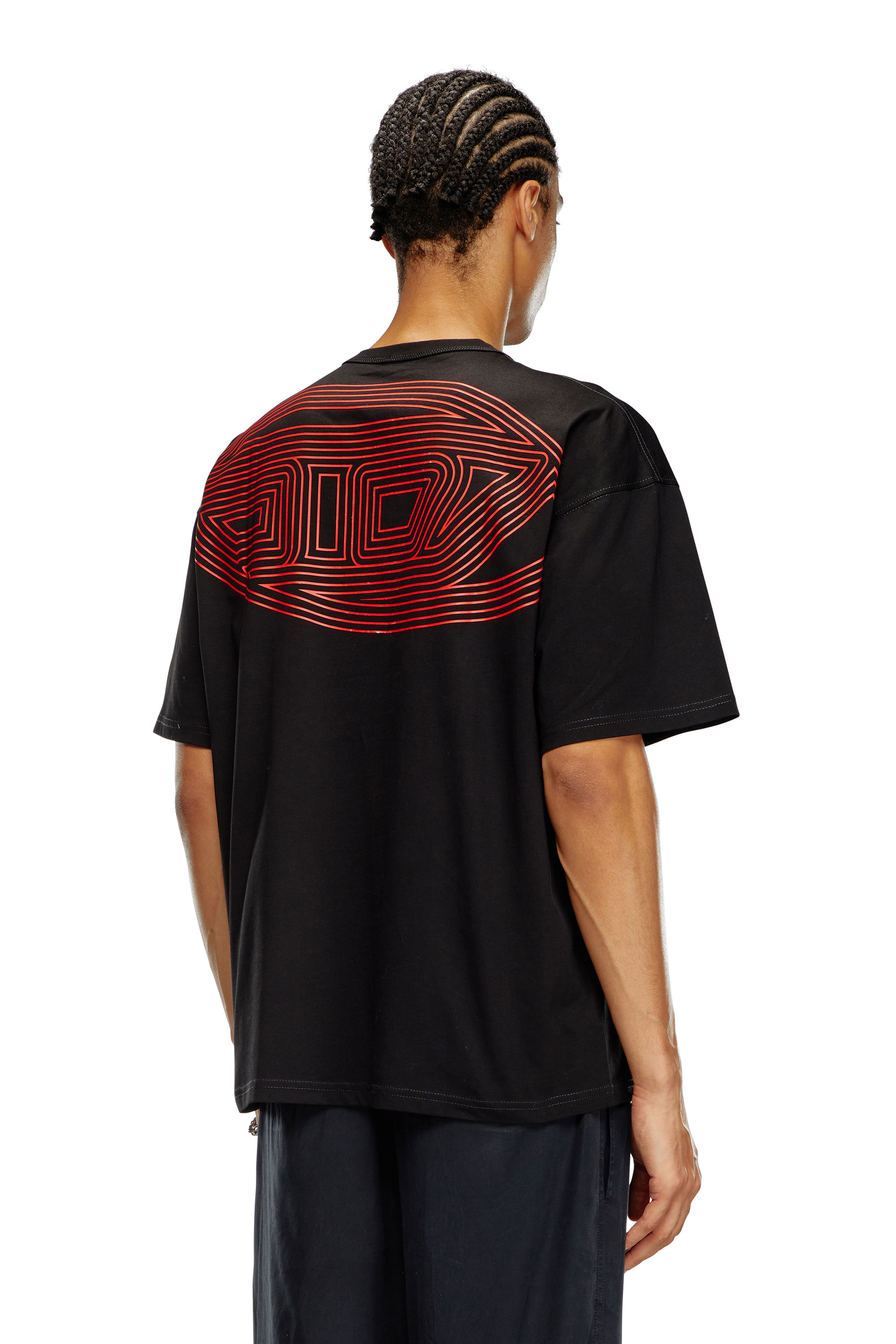 Diesel - T-BOXT-K18, Man T-shirt with Oval D print and embroidery in Black - Image 4