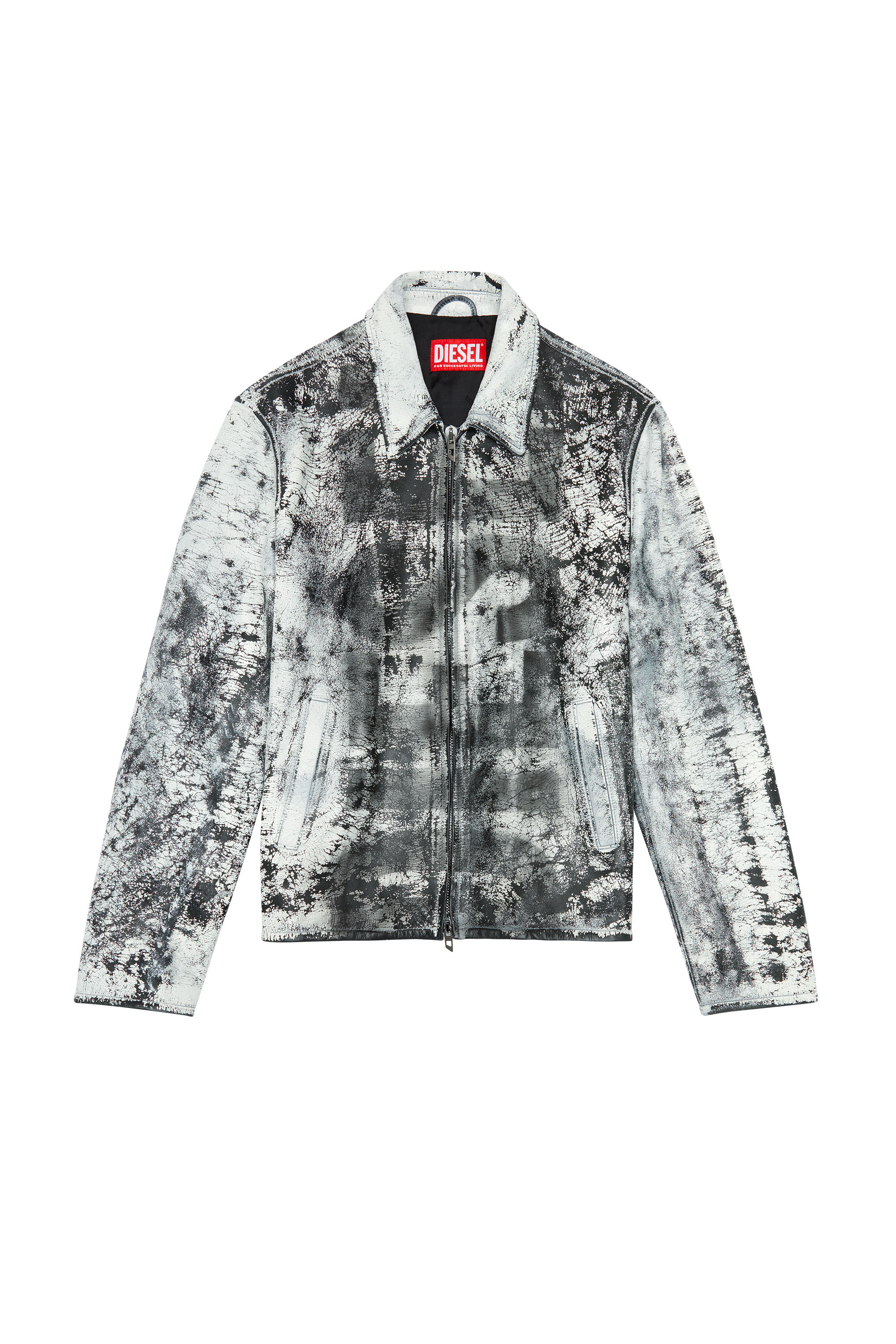 Diesel - L-PYLON-A, Man Blouson jacket in treated leather in Multicolor - Image 3