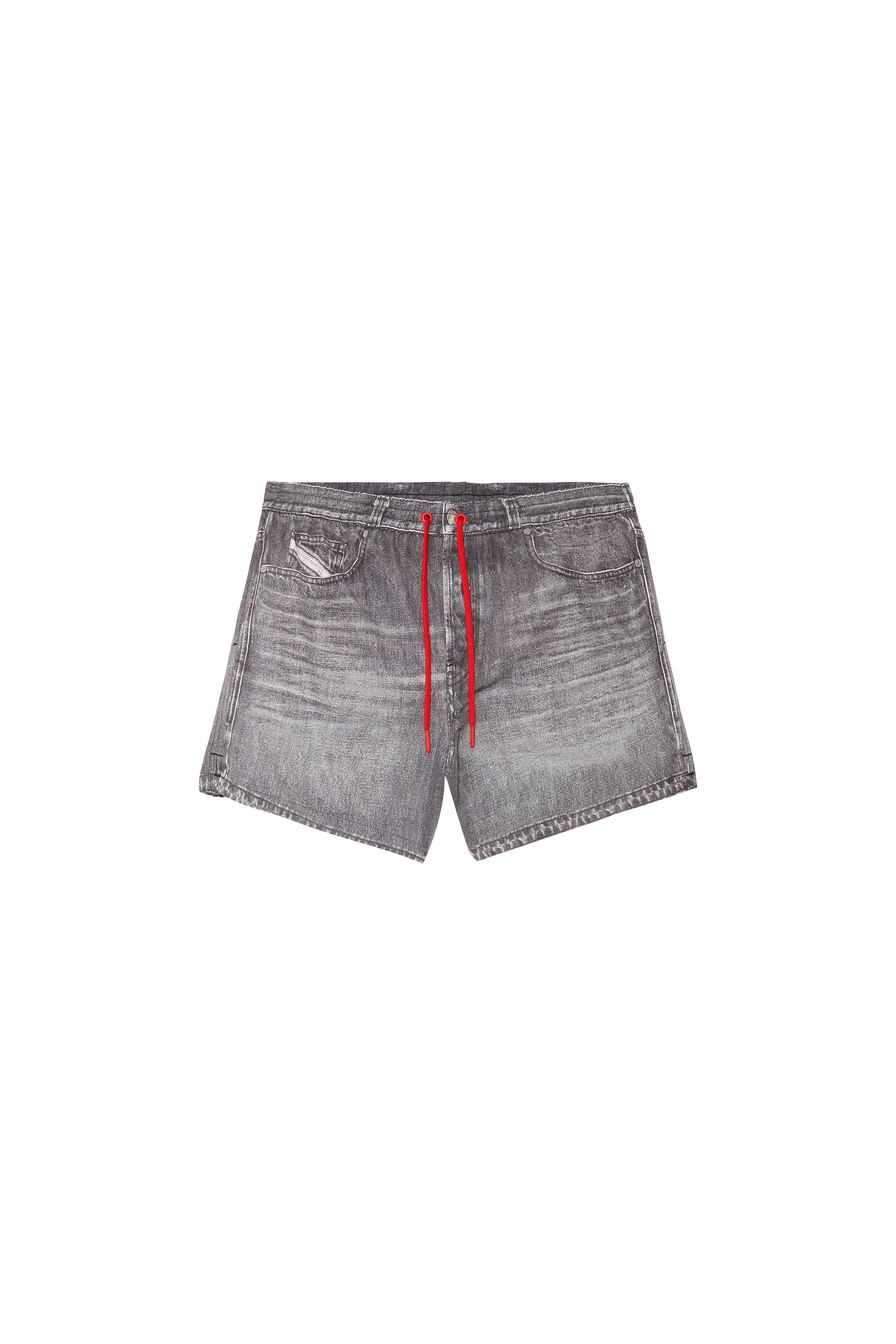 Diesel - BMBX-NICO, Man Mid-length swim shorts with denim print in Black - Image 4