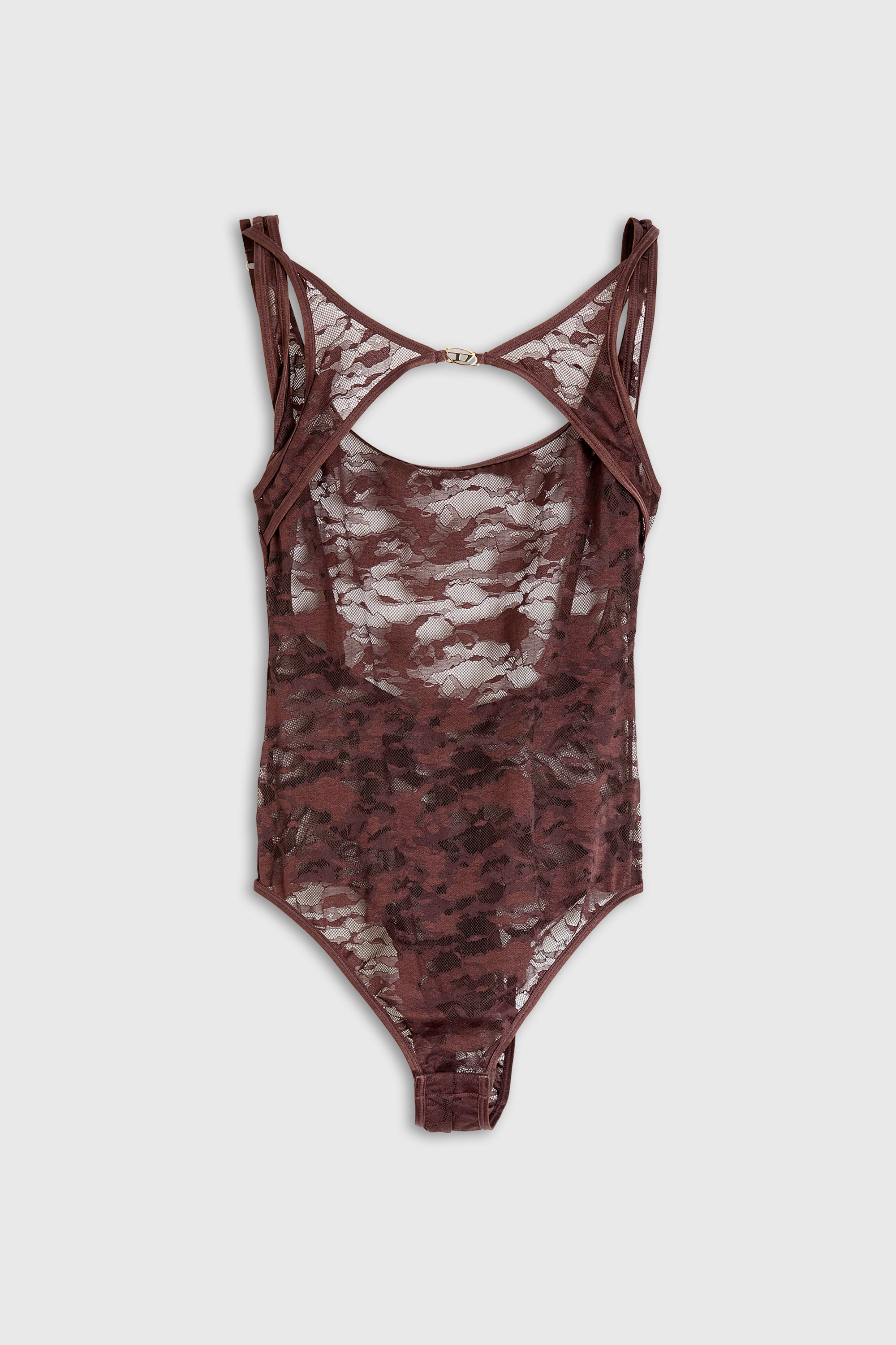 Diesel - LENA-UTLT, Woman's Bodysuit in camo lace in Dark Brown - 2