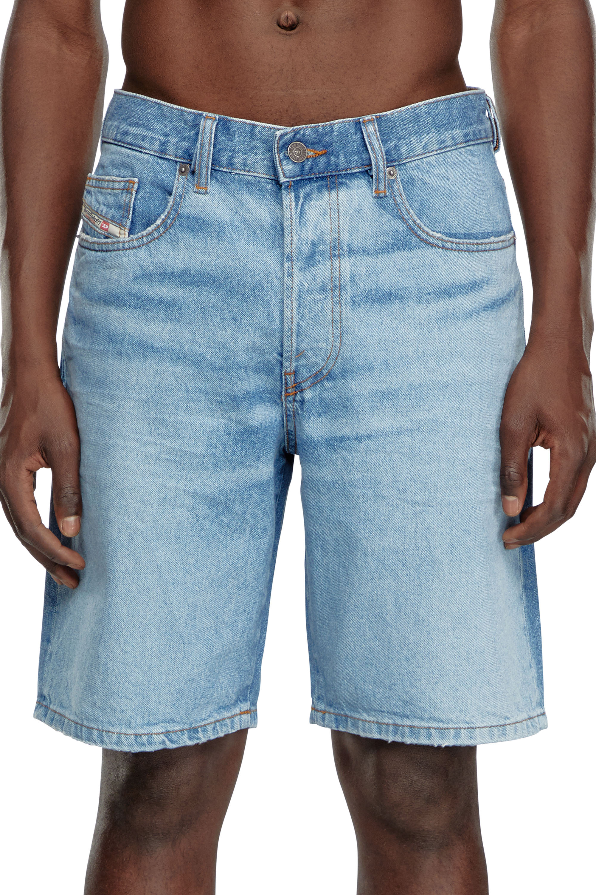 Diesel - REGULAR-SHORT, Man's Denim shorts in Light Blue - 4