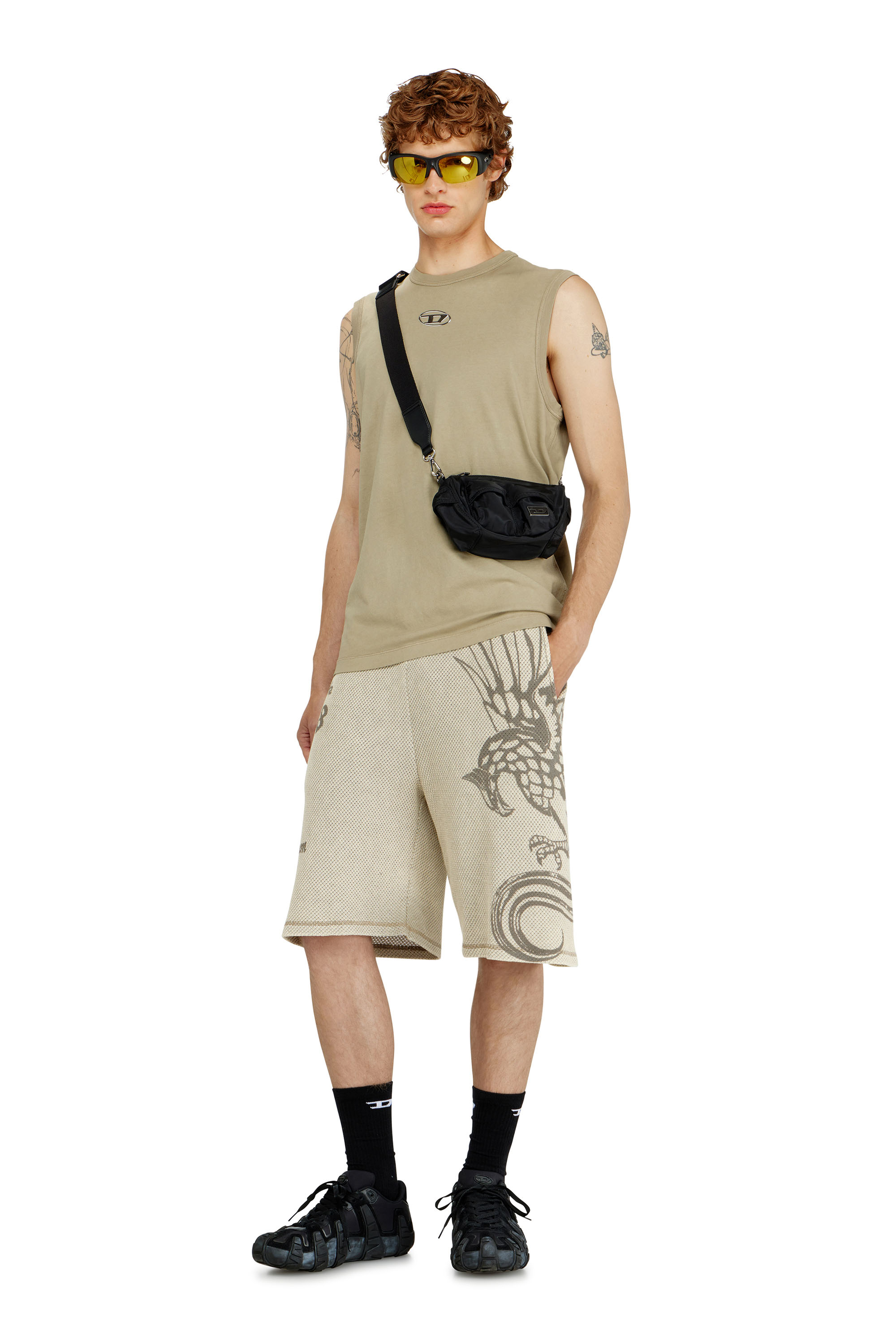 Diesel - MULTI-PKTS CROSSBODY XS X, Unisex's Multi-Pkts - Small multipocket bag in utilitarian shell in Black - 2