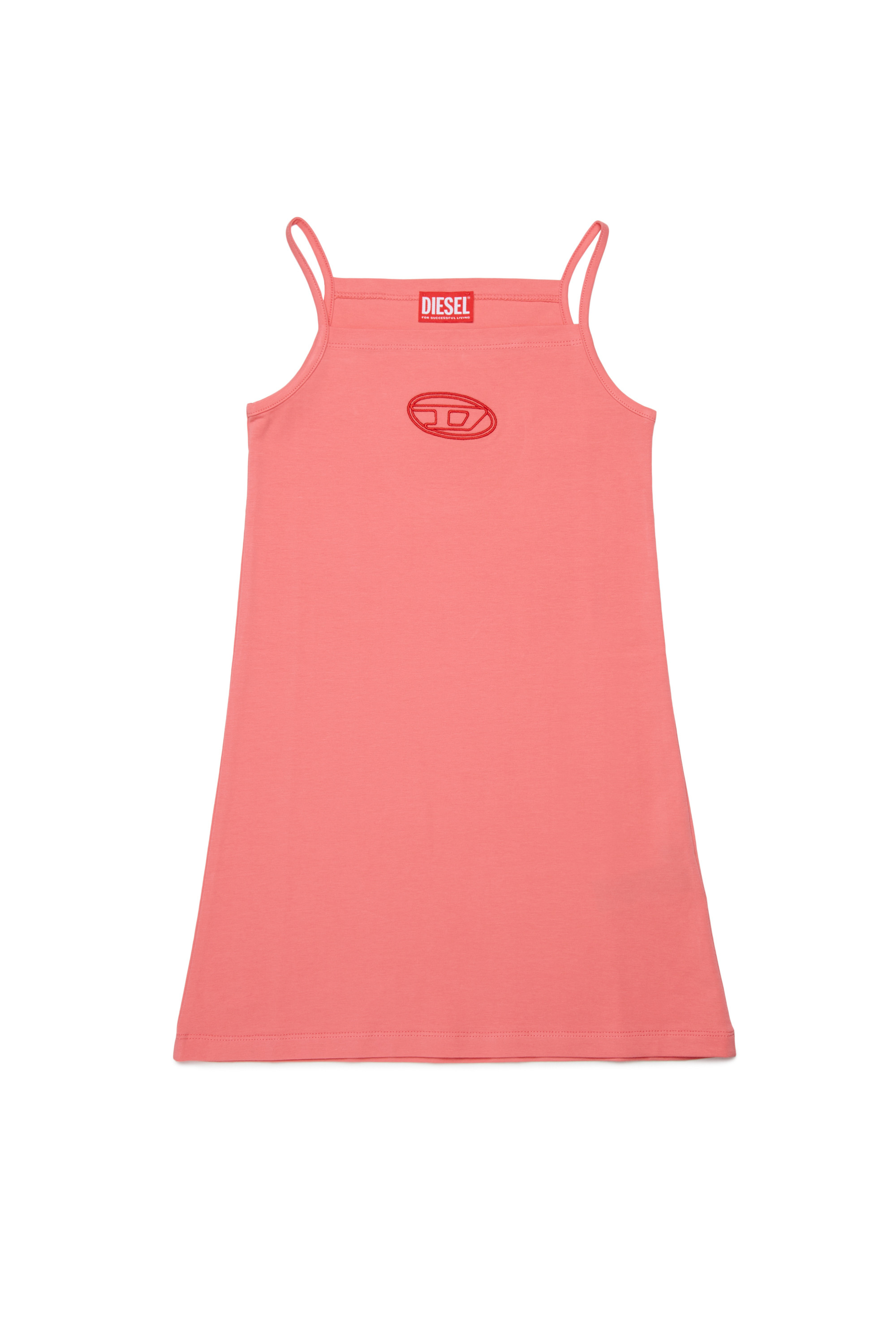 Diesel - DKIPPY, Woman's Cotton tank dress with embroidery in Pink - 1
