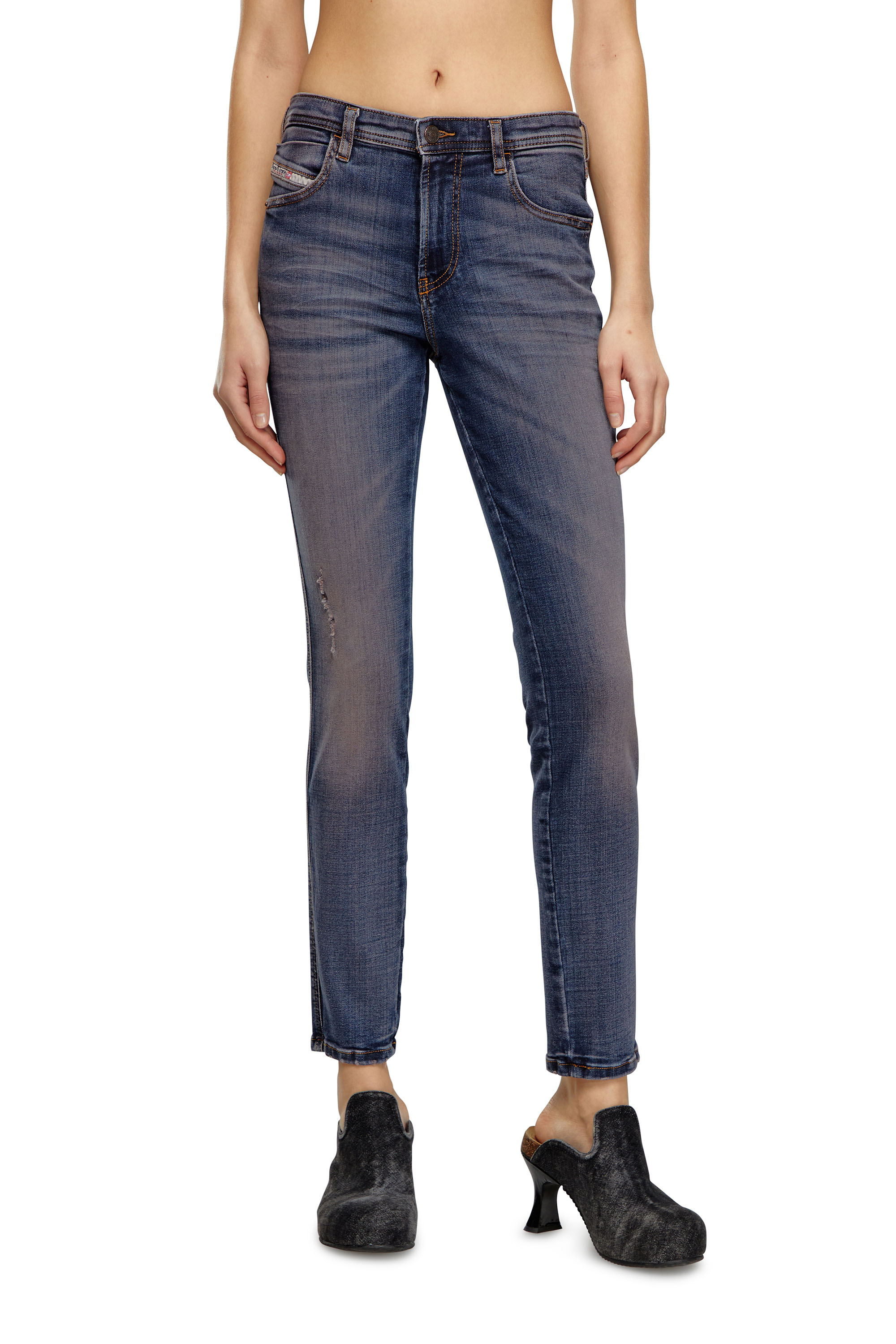 Diesel - Woman Skinny Jeans 2015 Babhila 0PFAY, Dark Blue - Image 2