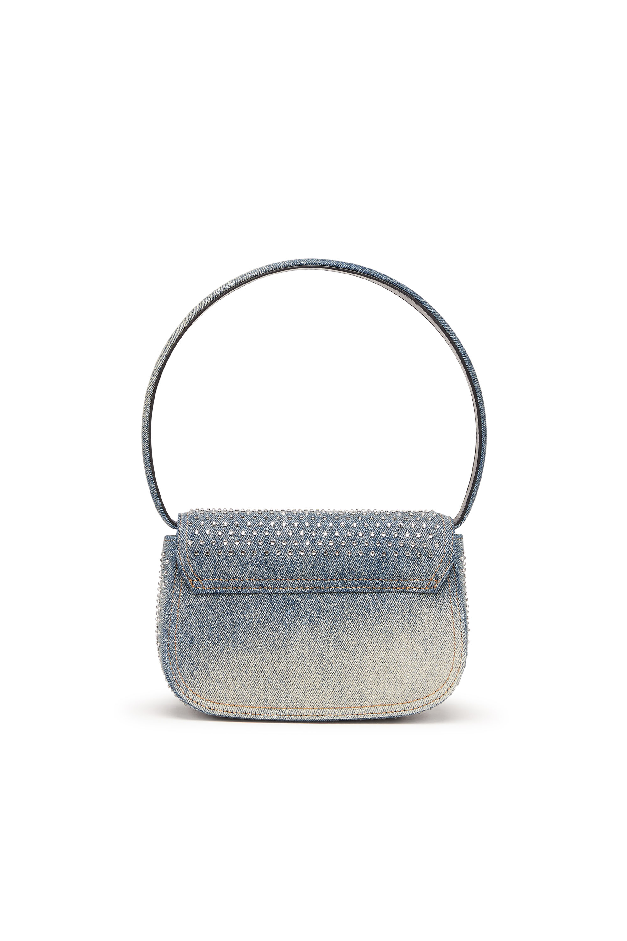 Diesel - 1DR, Woman's 1DR - Iconic shoulder bag in denim and crystals in Light Blue - 3