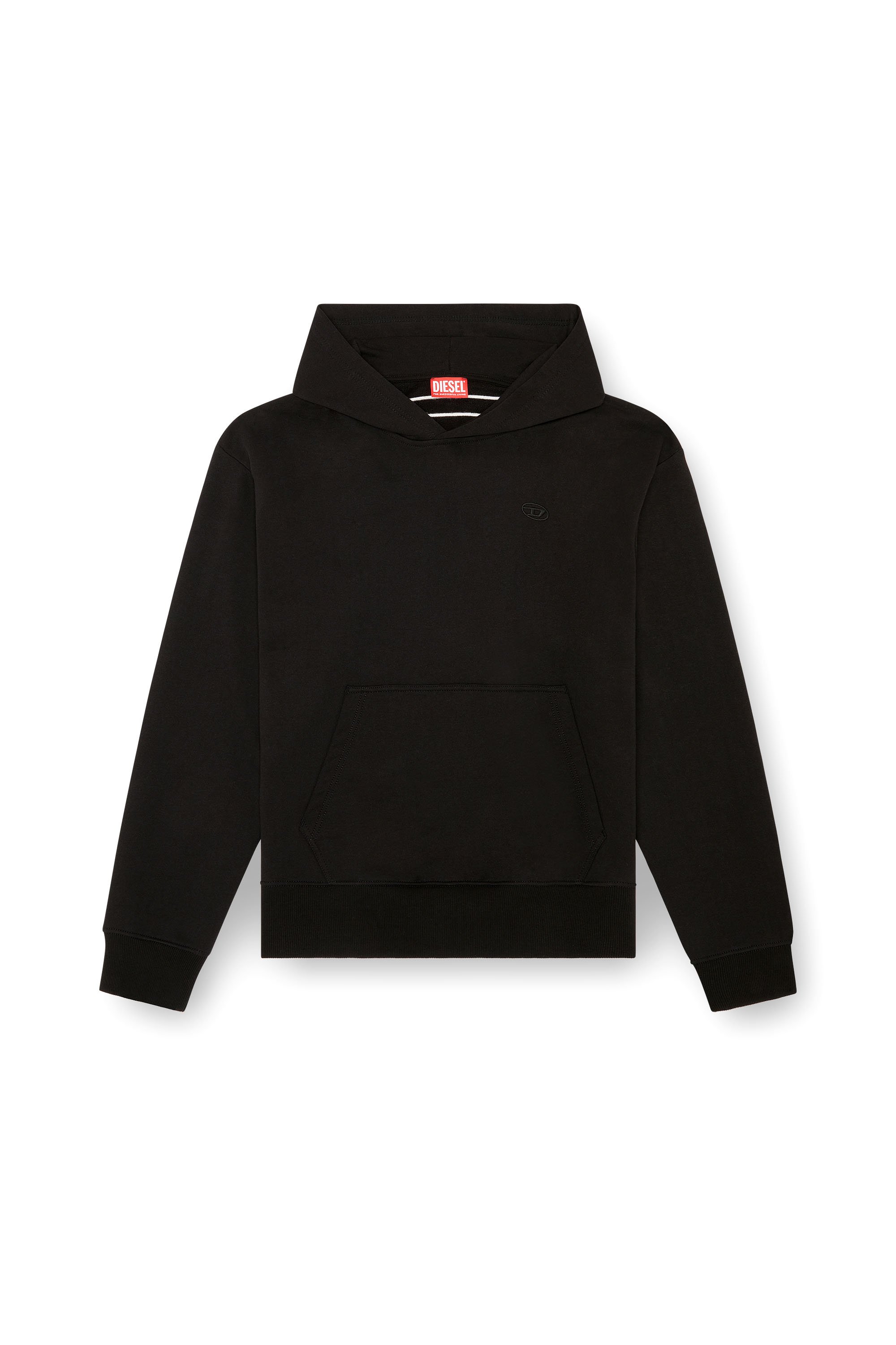 Diesel - S-MACS-HOOD-MEGOVAL-D, Man's Hoodie with logo embroidery in Black - 2