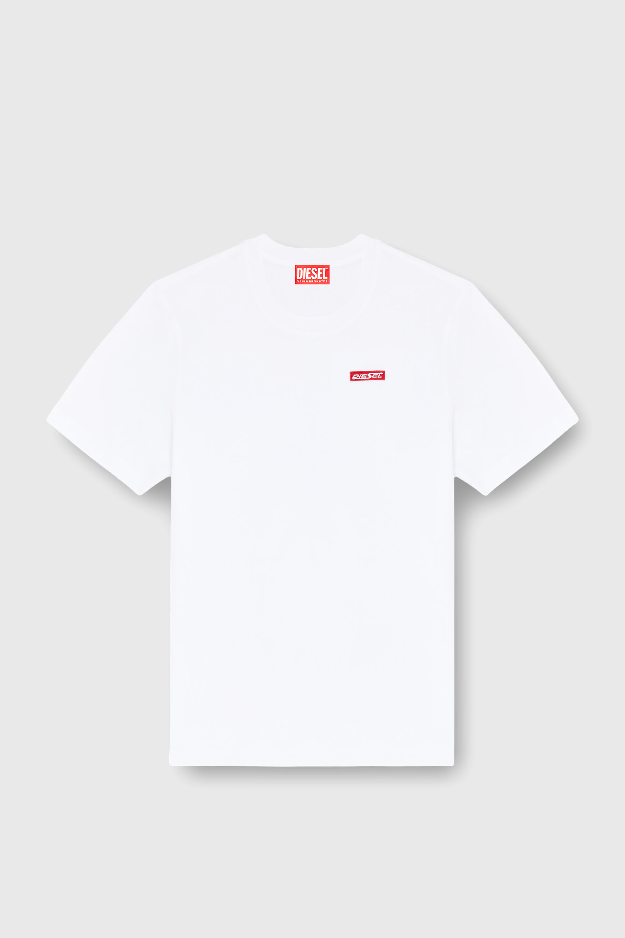 Diesel - T-ADJUST-AA12, Man's Cotton T-shirt with logo patch in White - 2