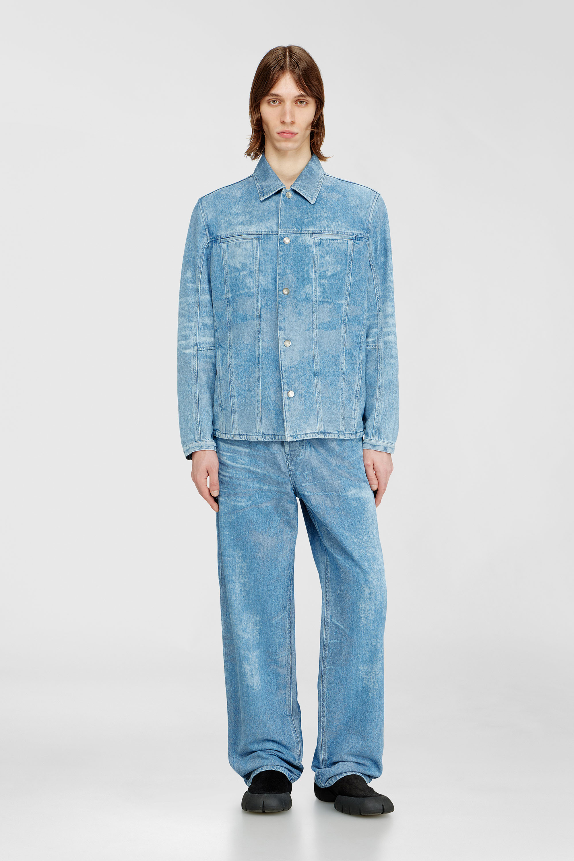 Diesel - D-SERON-FSI, Man's Jacket in satin denim in Light Blue - 2