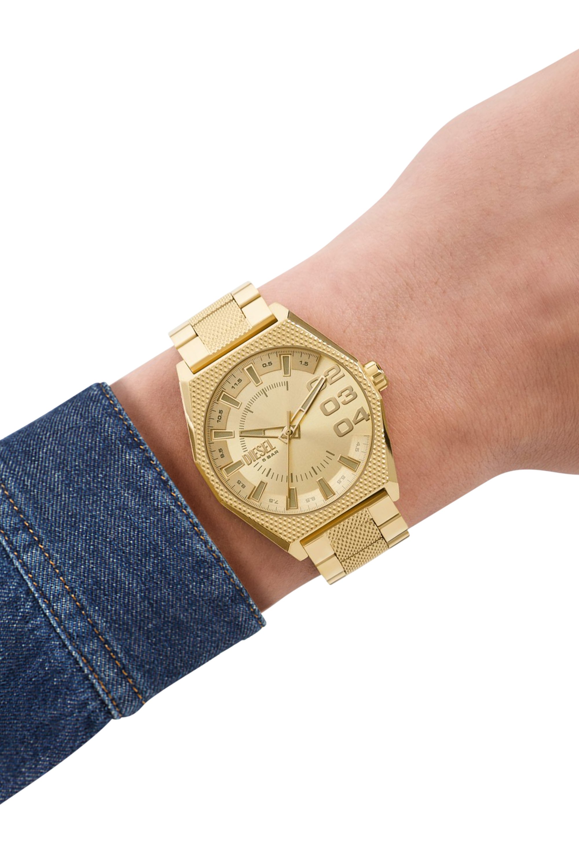 Diesel - DZ2173, Man's Scraper Stainless Steel Watch in Gold - 4