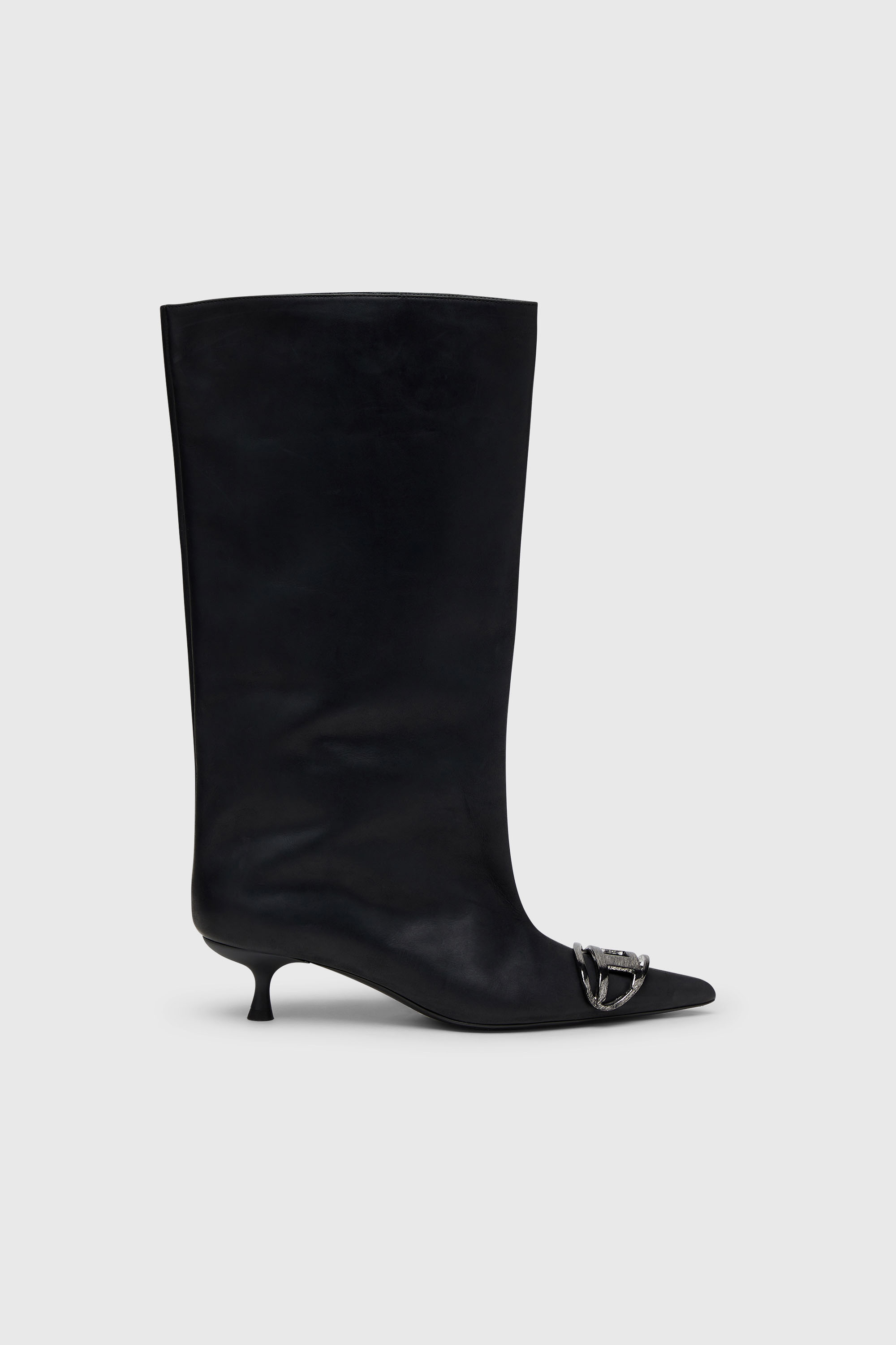 Diesel - D-VENUS 40 KB TUBE, Woman's D-Venus-Knee-high boots in oiled leather in Black - 1