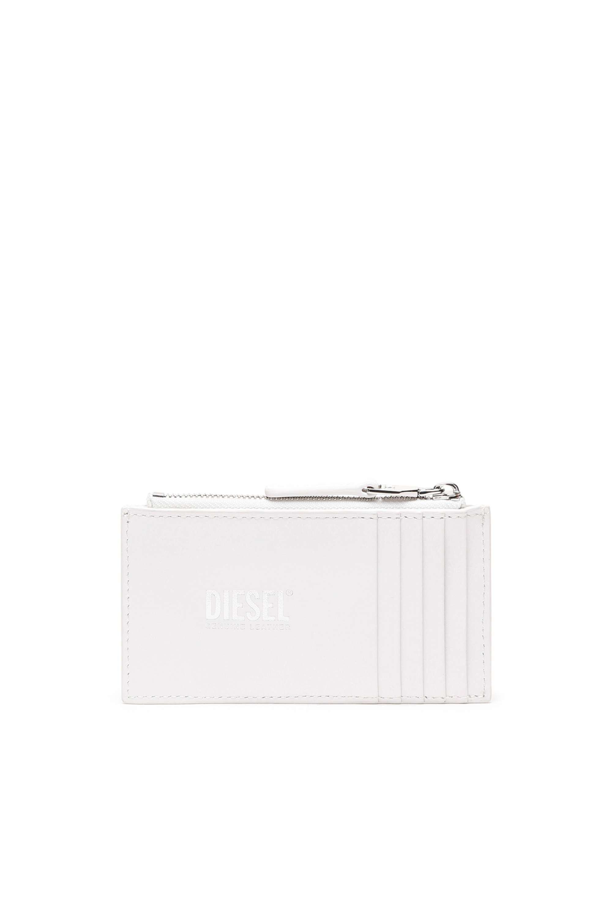 Diesel - PAOULINA, Woman's Leather card case with logo plaque in White - 2