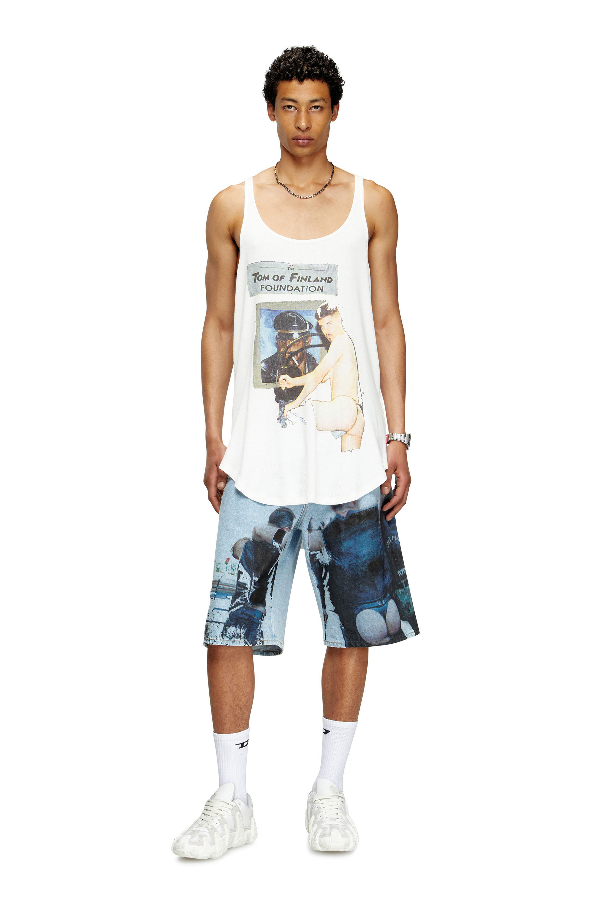 Diesel - PR-T-SHANRY-TOM25, Unisex's Tank top with graphic print in White - 1