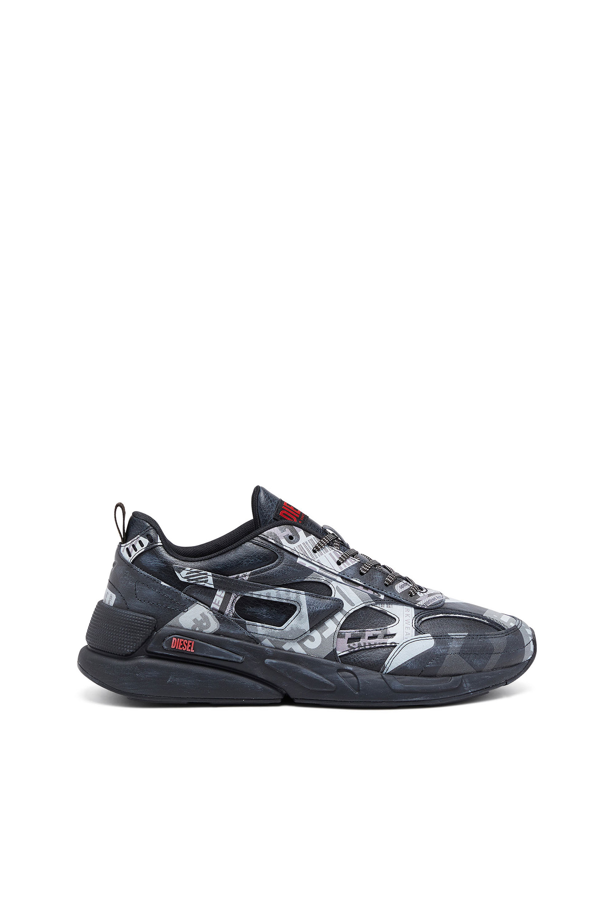 Diesel - S-SERENDIPITY SPORT, Man S-Serendipity-Leather sneakers with graphic overlays in Black - Image 1