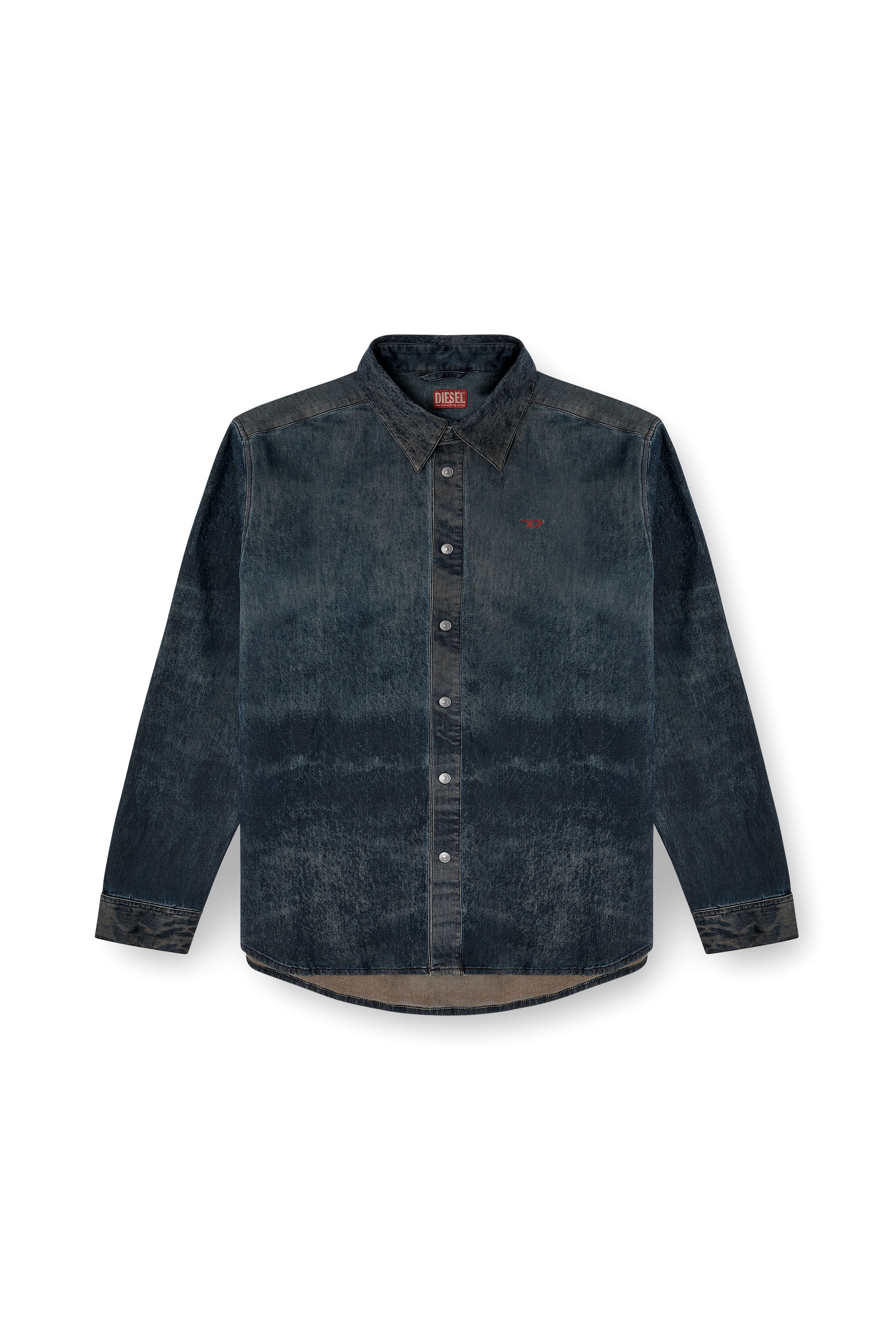 Diesel - S-SIMPLY-EPBS, Man's Cotton-blend shirt with logo in Black - 3