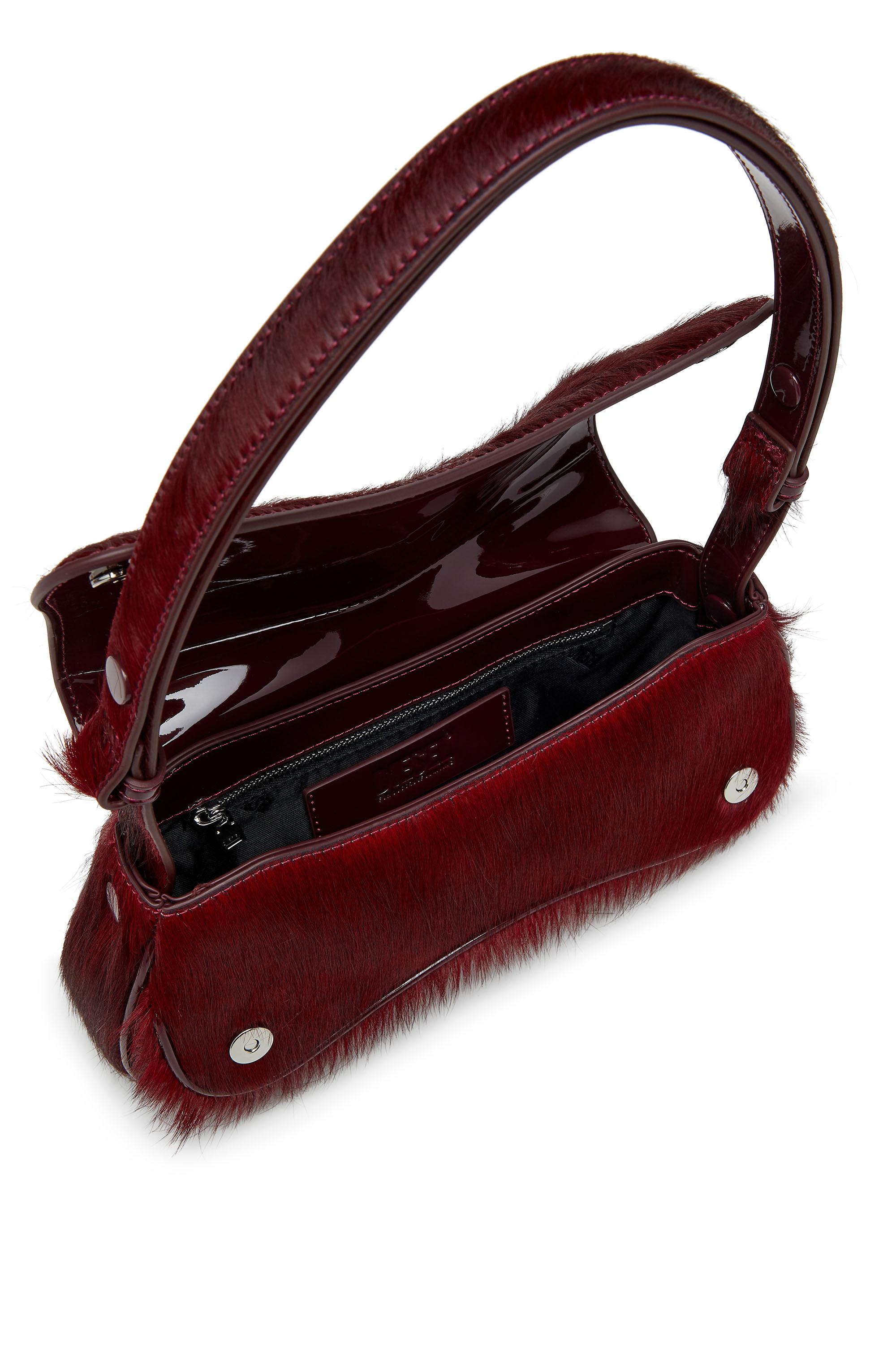 Diesel - PLAY CLUTCH, Woman's Play-Clutch in coloured hairy leather in Burgundy - 4