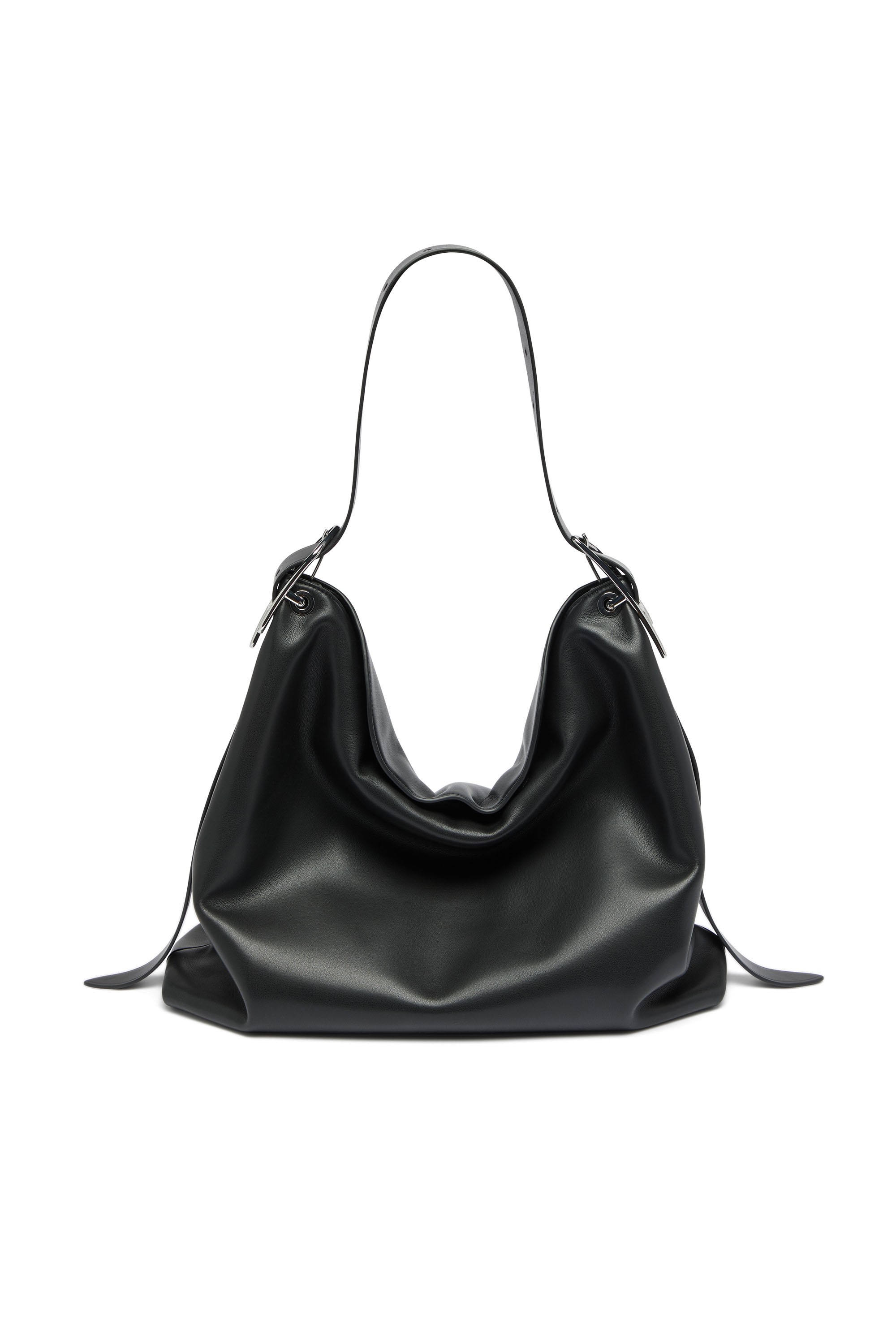 Diesel - D-LINE HOBO L, Woman's D-Line-Leather hobo bag in Black - 1