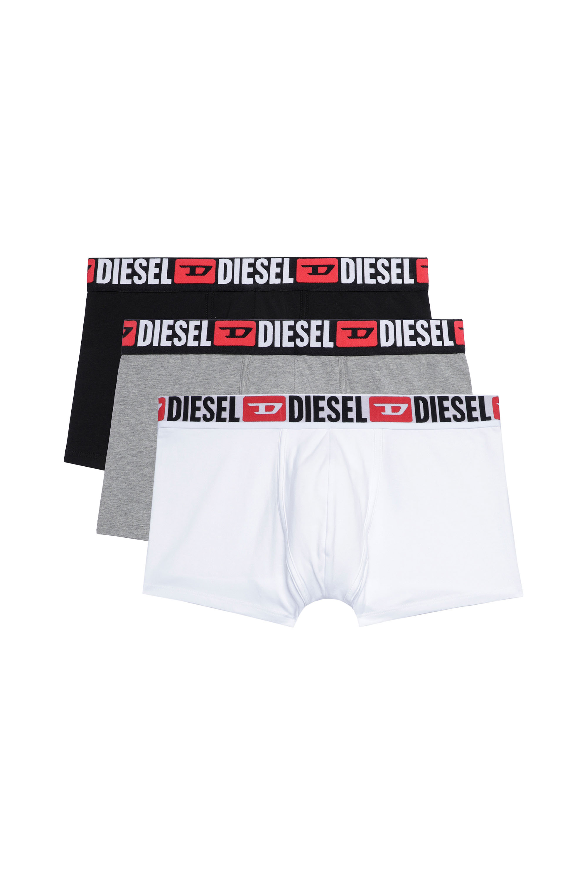 Diesel - UMBX-DAMIENTHREEPACK, Man's Three-pack of all-over logo waist boxers in White/Grey - 2