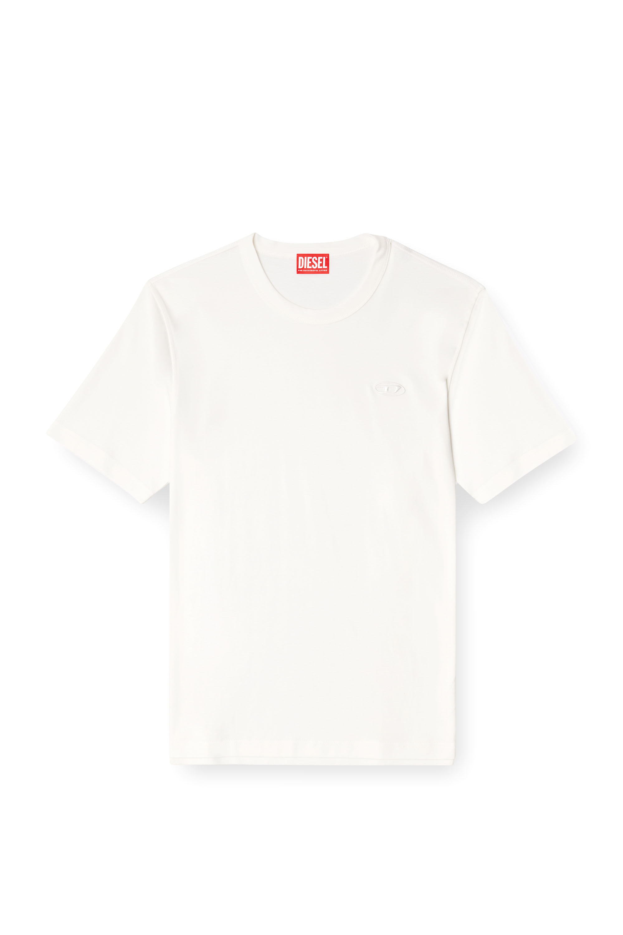 Diesel - T-ADJUST-SLITS-R17, Man's T-shirt with tonal logo embroidery in White - 2