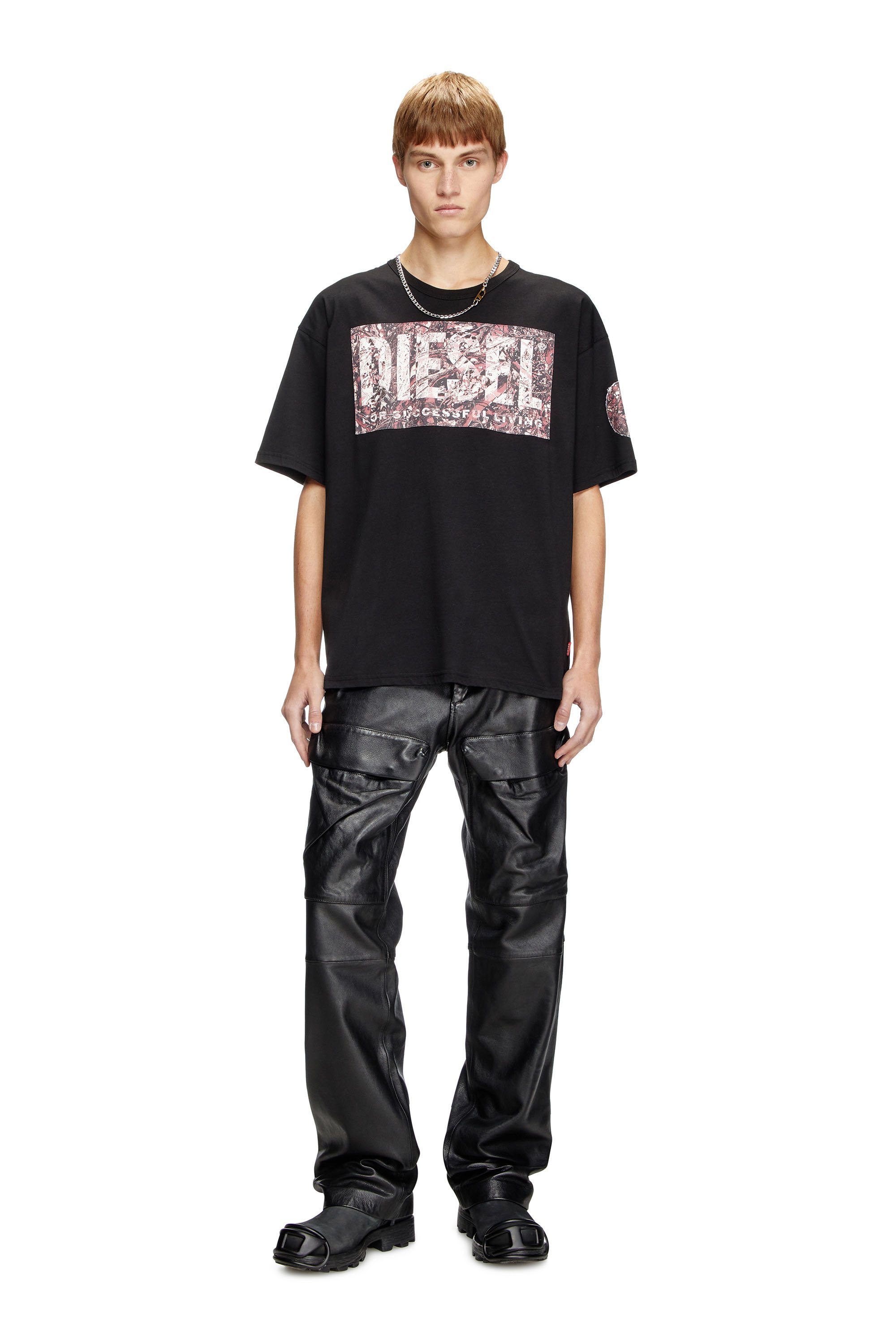 Diesel - T-BOXT-R22, Man's T-shirt with large gabardine patch logo in null - 2