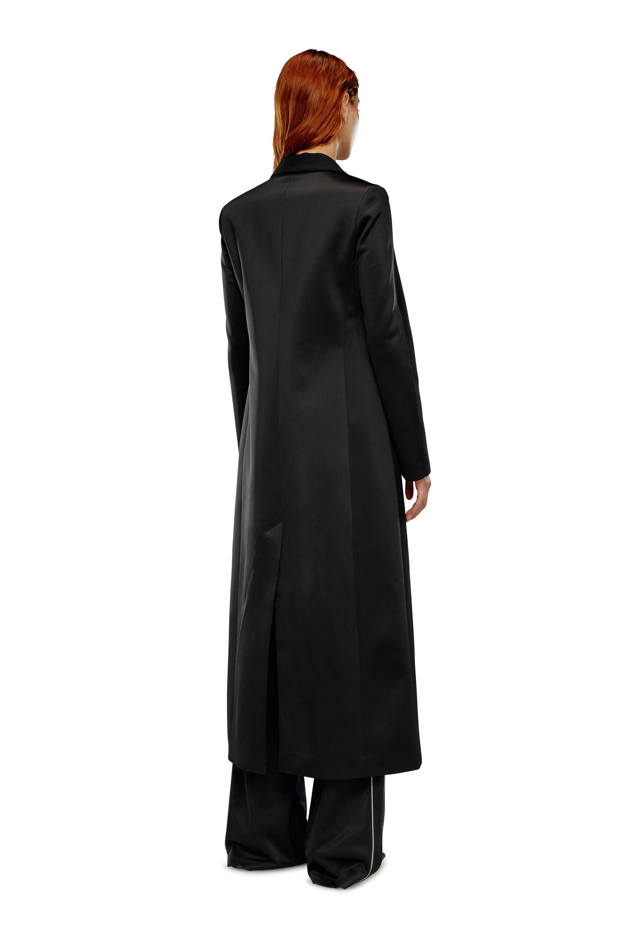 Diesel - G-FINE, Woman Long coat in cool wool and tech fabric in Black - Image 3