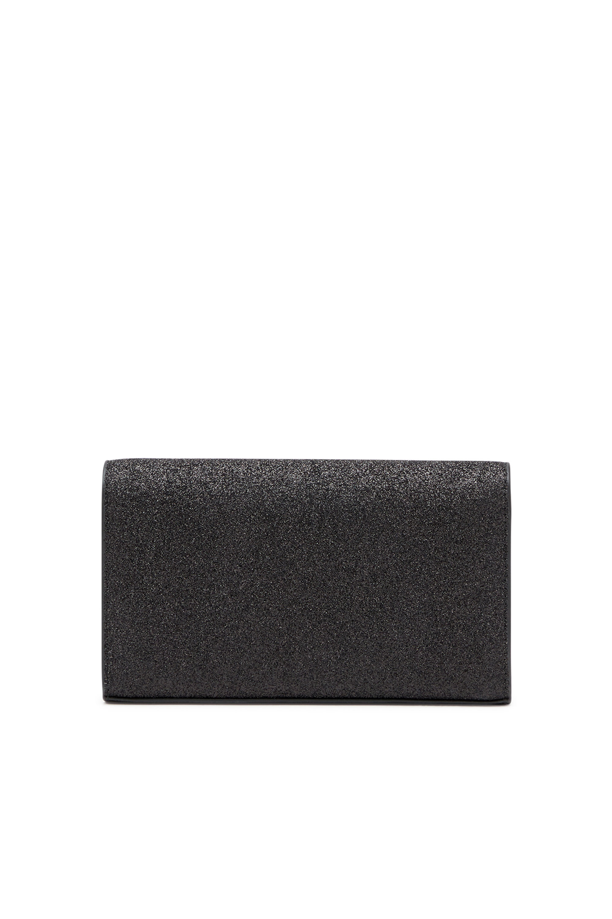 Diesel - 1DR WALLET STRAP, Woman Wallet bag in glitter fabric in Black - Image 2