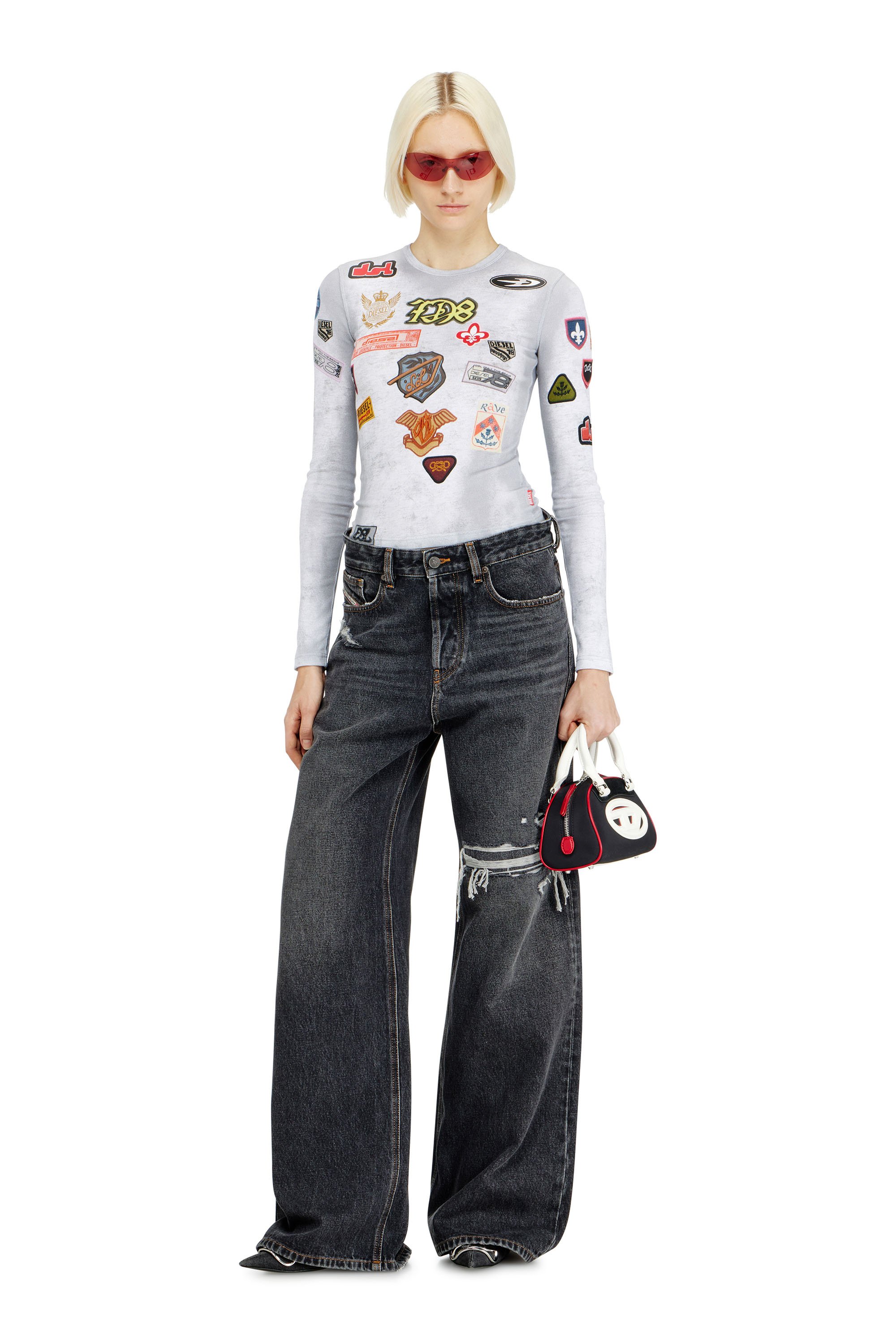 Diesel - Unisex's Relaxed Jeans 1996 D-Sire 007F6, Black/Dark grey - 1