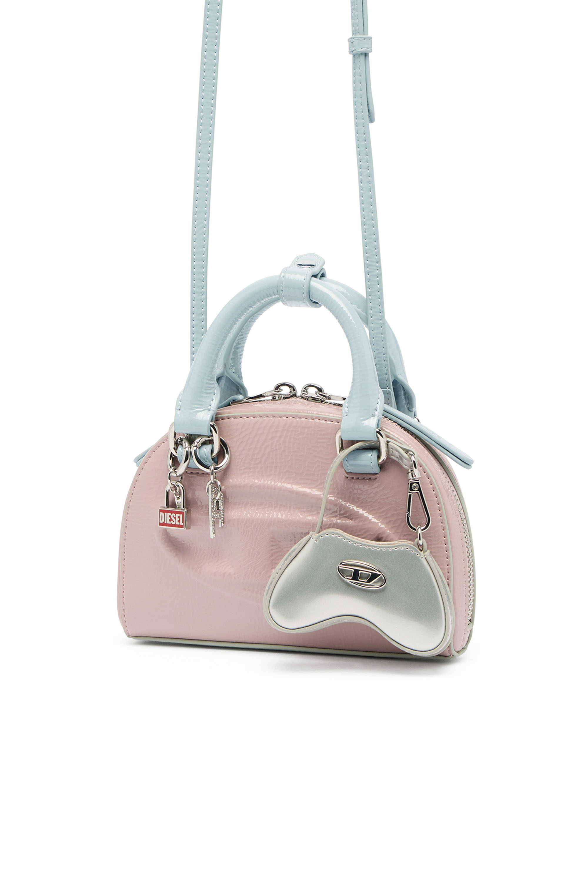 Diesel - 1DR DOME CROSSBODY XS, Woman's 1DR Dome-Mini crossbody bag with naplak effect in Pink - 2