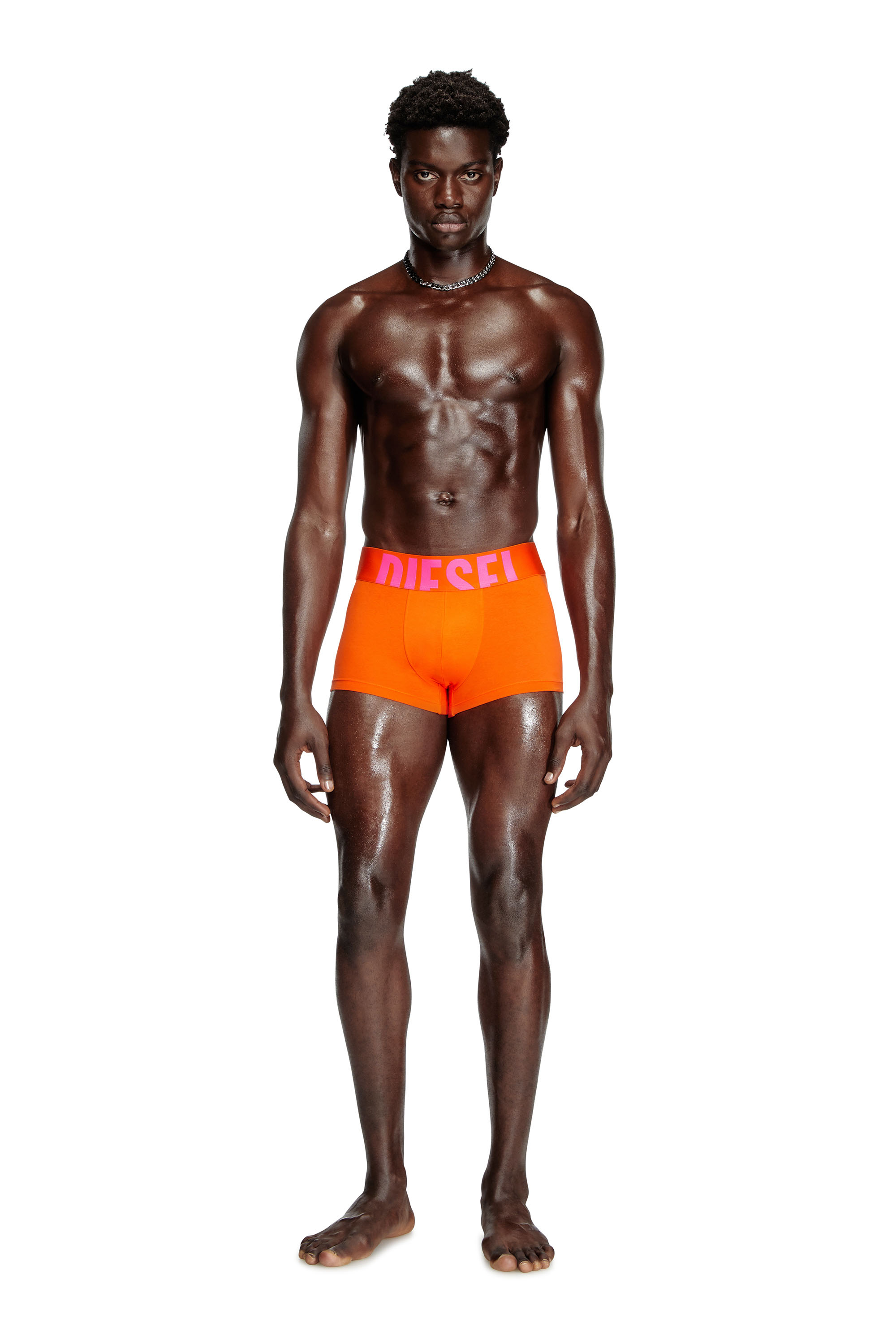 Diesel - UMBX-DAMIENTHREEPACK-5.5EL, Man's Three-pack boxer briefs in stretch cotton in Orange/Grey - 4