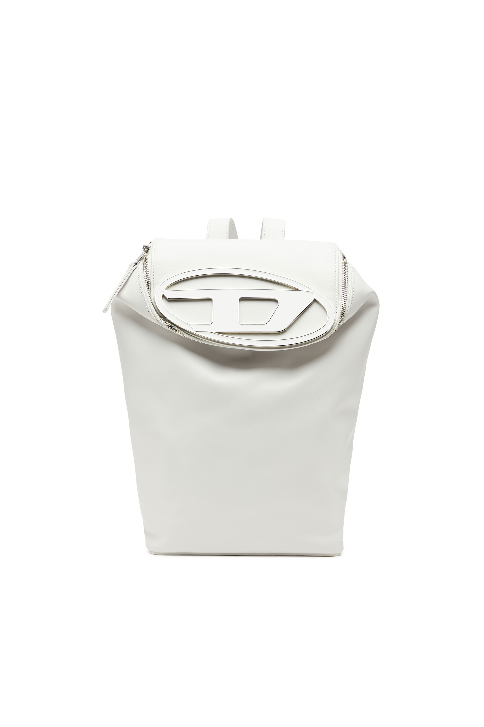 Diesel - 1DR-BACKPACK, Woman's 1DR-Backpack - Leather backpack with logo plaque in White - 1