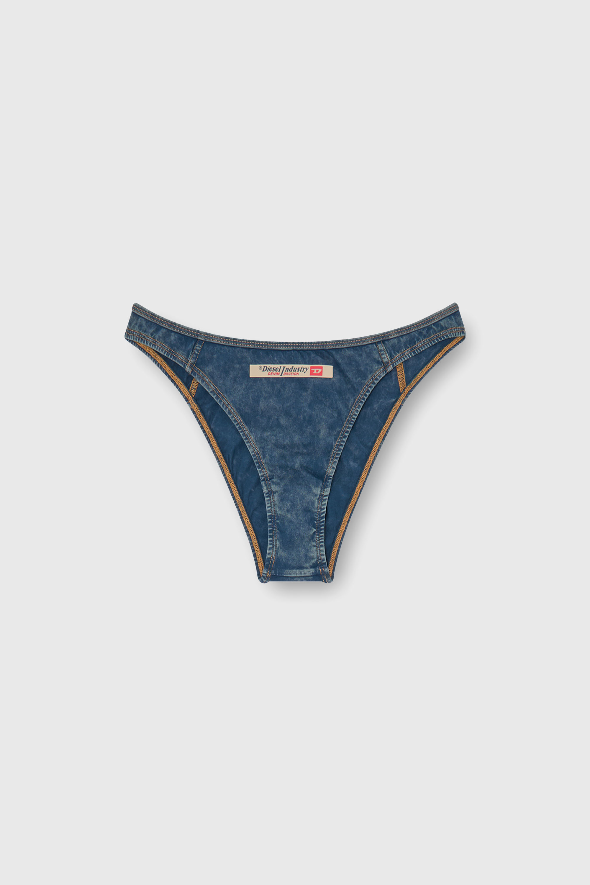 Diesel - AILEEN-DNM, Woman's Cotton Brazilian briefs with denim effect in Blue - 1