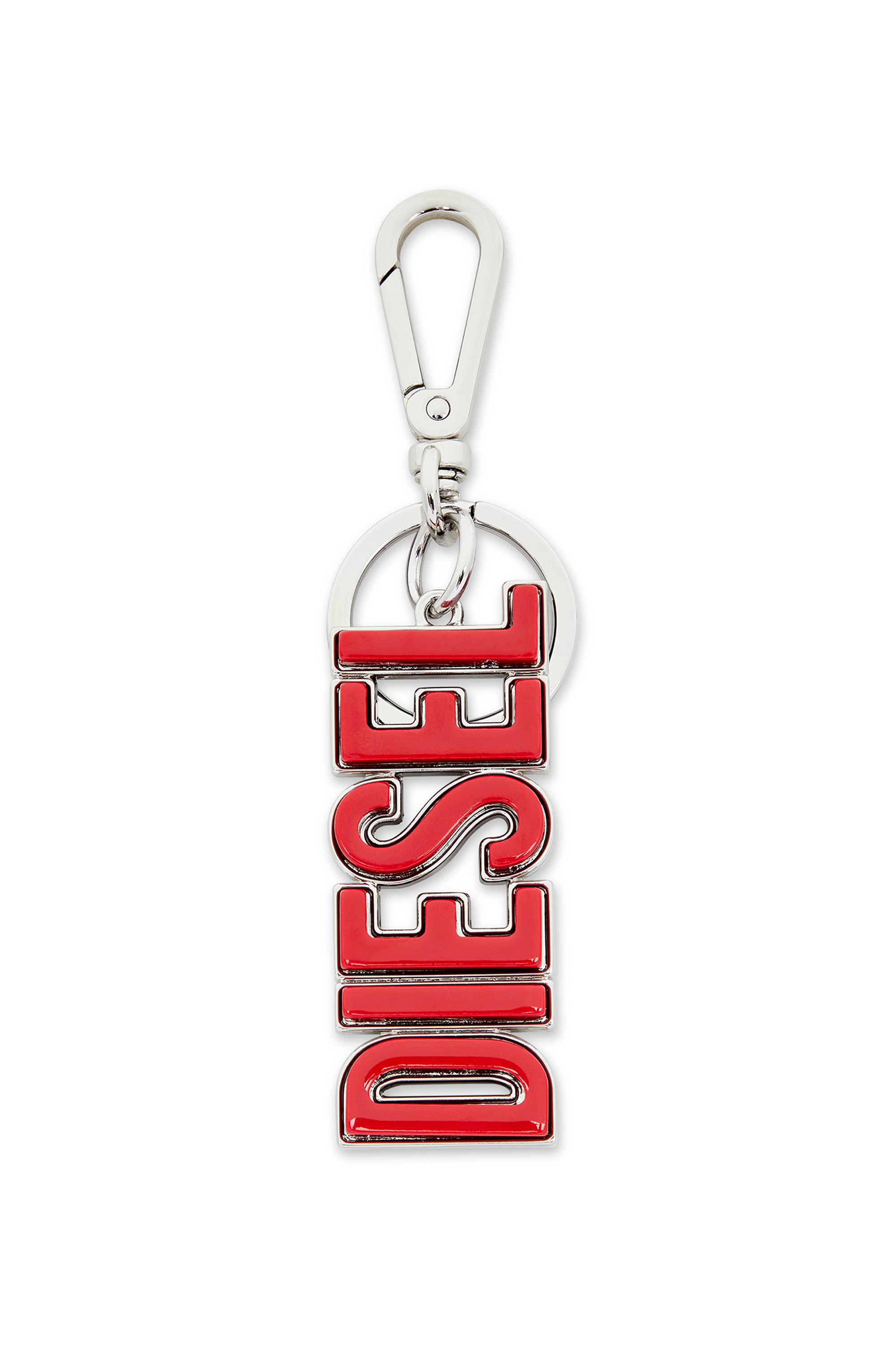 Diesel - DSL 3D KEY RING, Man's Metal and resin DIESEL keyring in Black/Red - 1