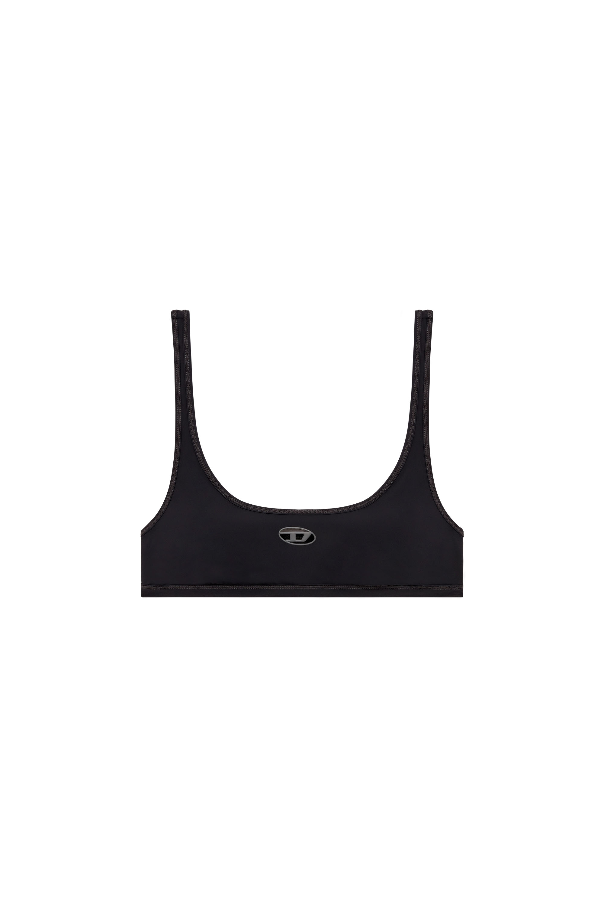 Diesel - CHELSEA-UTLT, Woman's Sports bra with cut-out logo in Black - 2