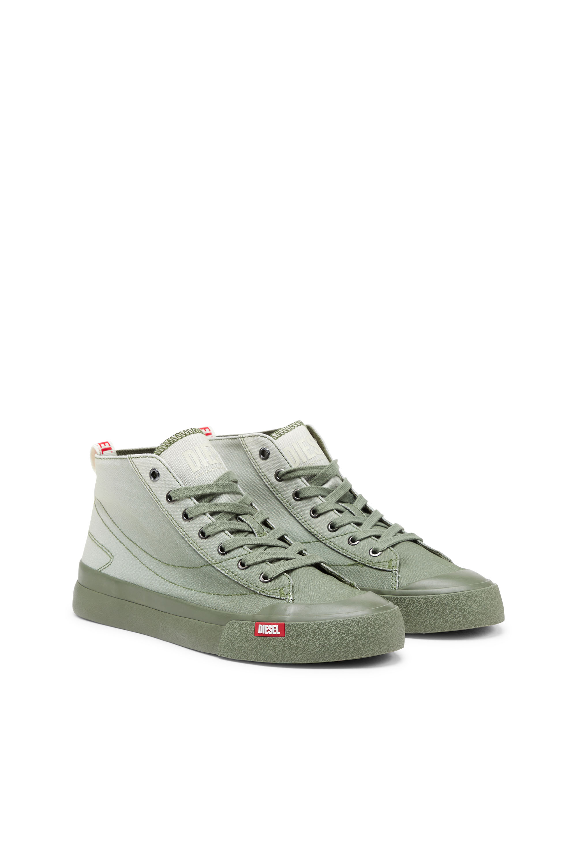 Diesel - S-ATHOS MID, Man S-Athos Mid-High-top sneakers in faded canvas in Multicolor - Image 2