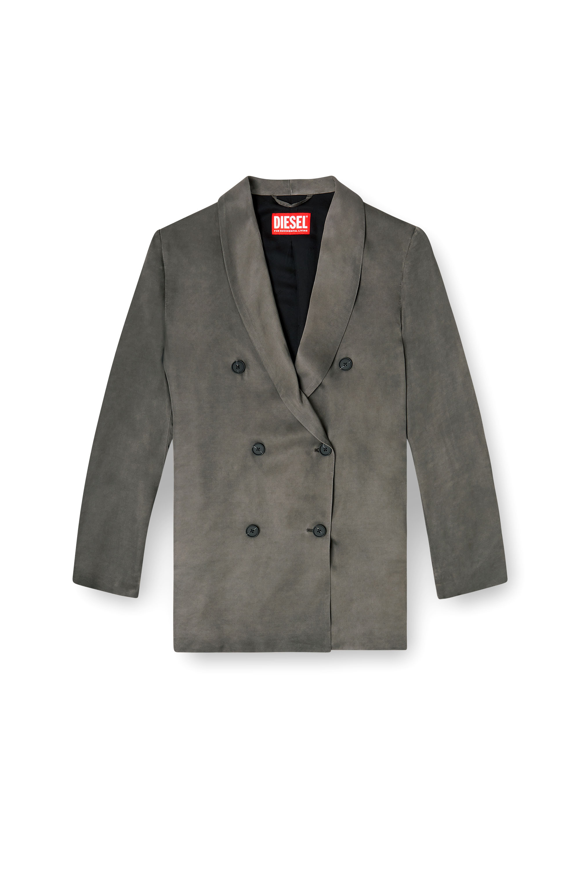Diesel - G-AVINA-S1, Woman's Blazer in treated fluid viscose in Dark grey - 3