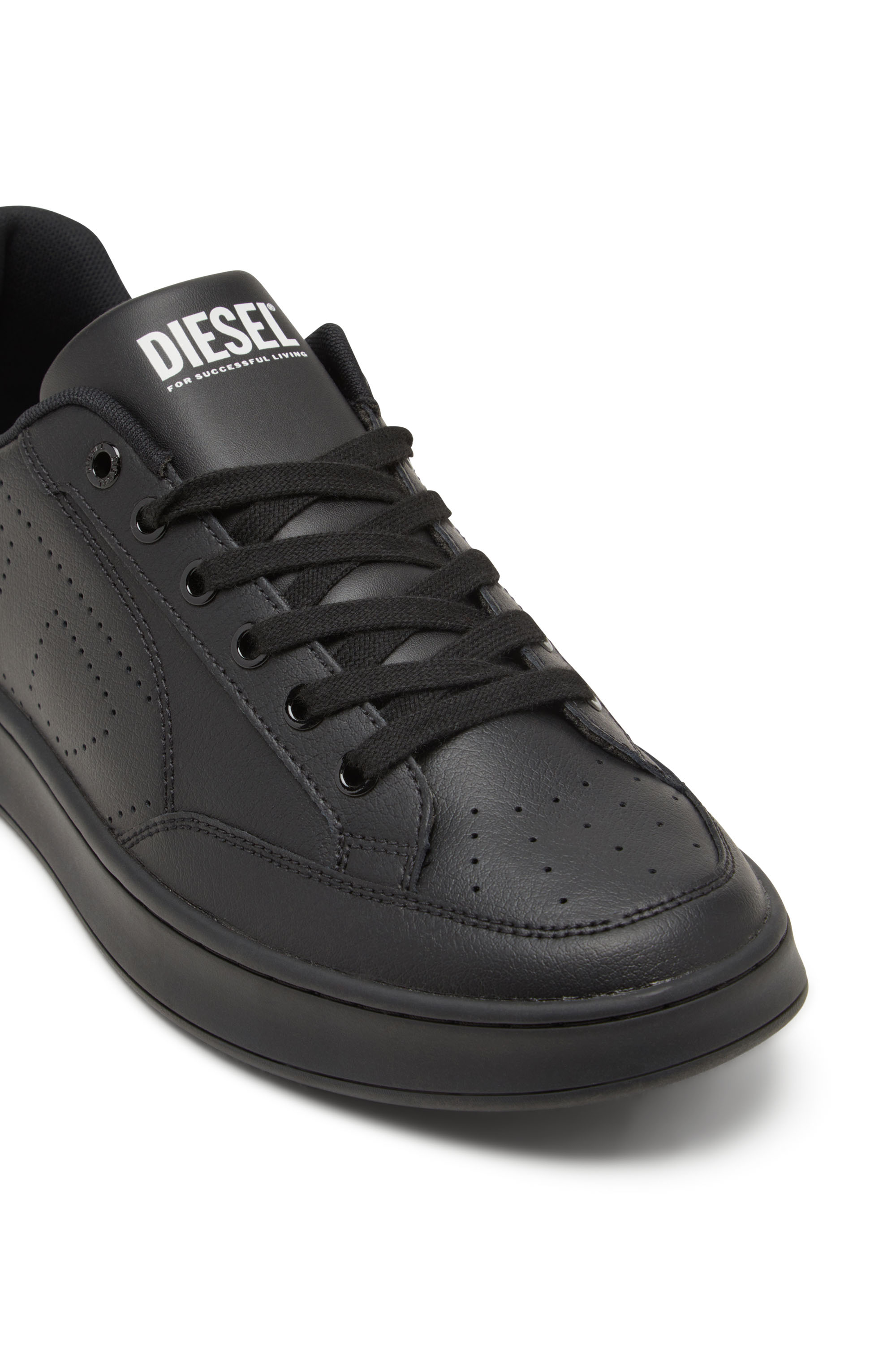 S-DAKOTA LOW, Black Diesel - S-DAKOTA LOW, Man's S-Dakota-Leather sneakers with perforated logo in Black - 5