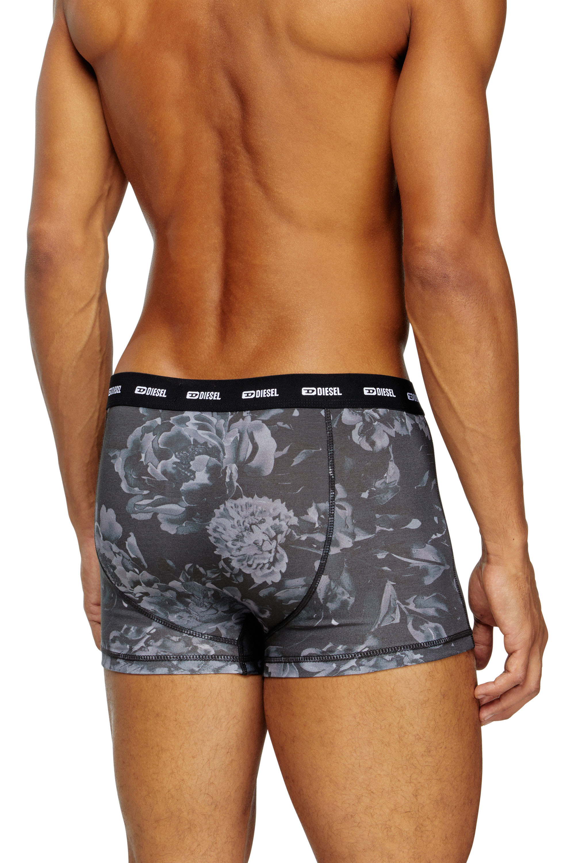 Diesel - DAMIEN-UTLT-3PACK, Man's 3-pack boxer briefs with floral motif in Black - 4