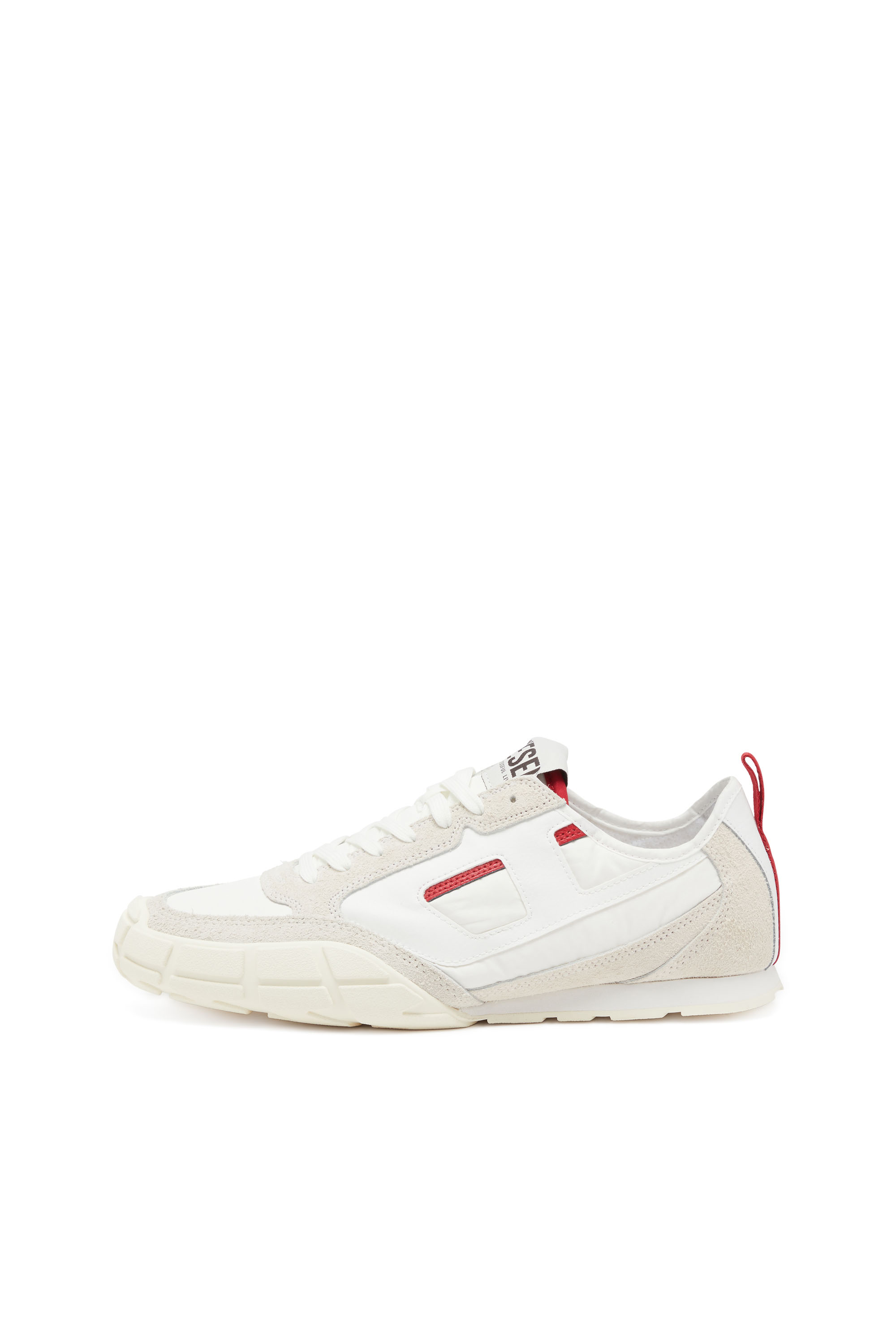 Diesel - S-PAGODHA LOW, Man's Sneakers in leather, suede and ripstop in White/Red - 2